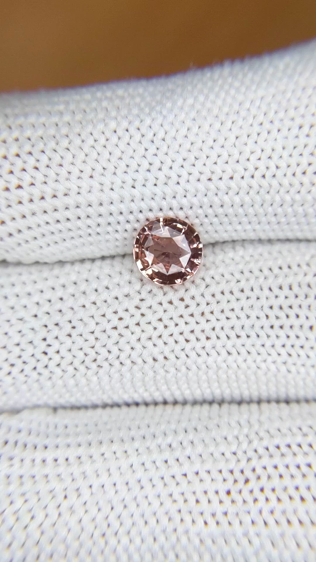 1.23 Ct. Peach Sapphire from Ceylon (Sri Lanka) Size Video