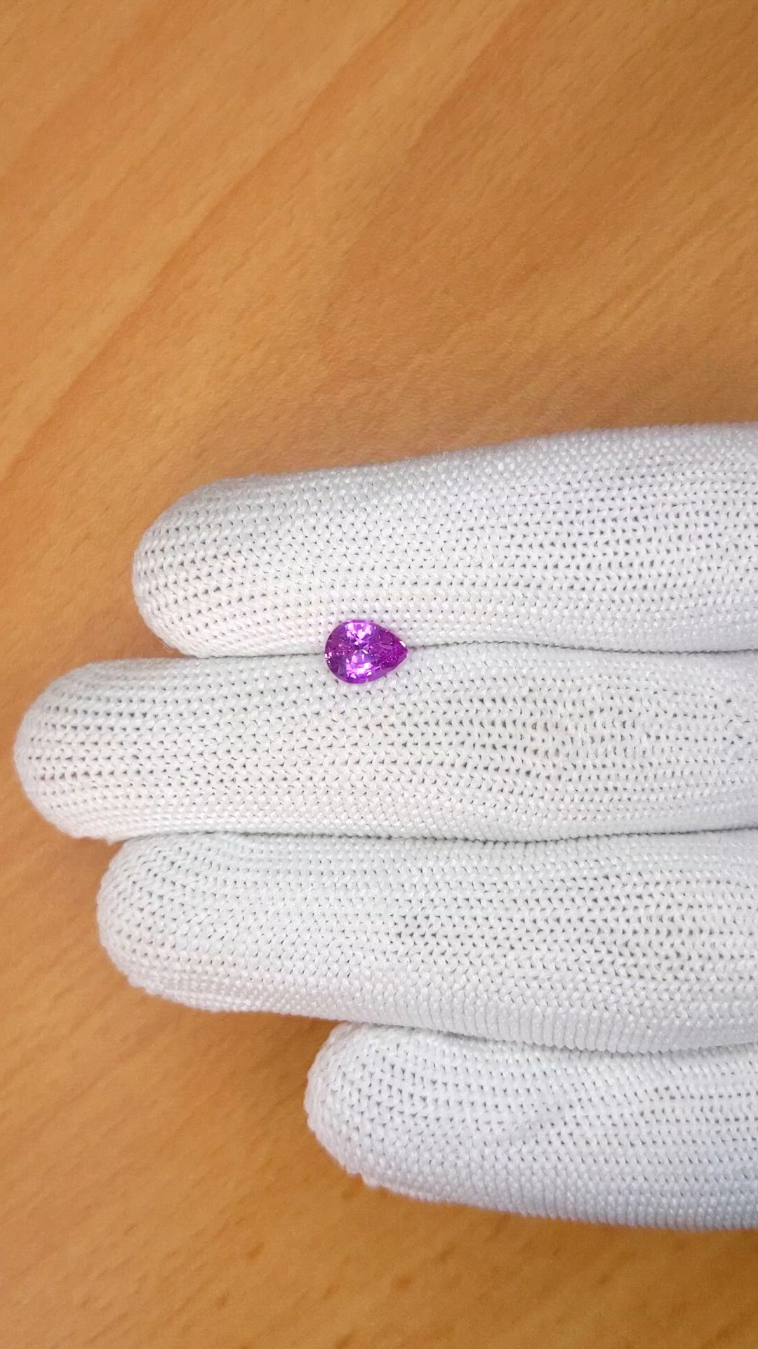 1.04 Ct. Pinkish Purple Sapphire from Ceylon (Sri Lanka) Size Video
