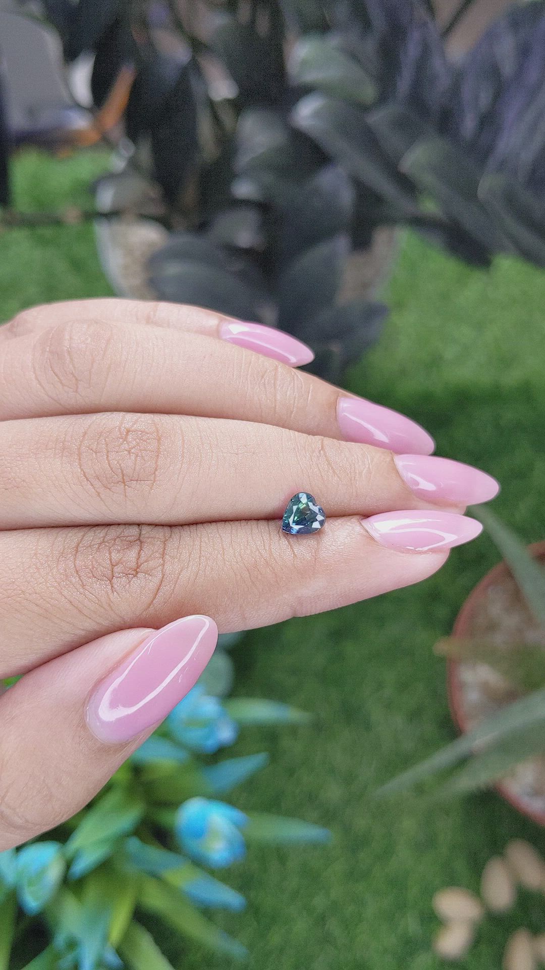 1.03 Ct. Greenish Blue Sapphire from Tanzania Size Video
