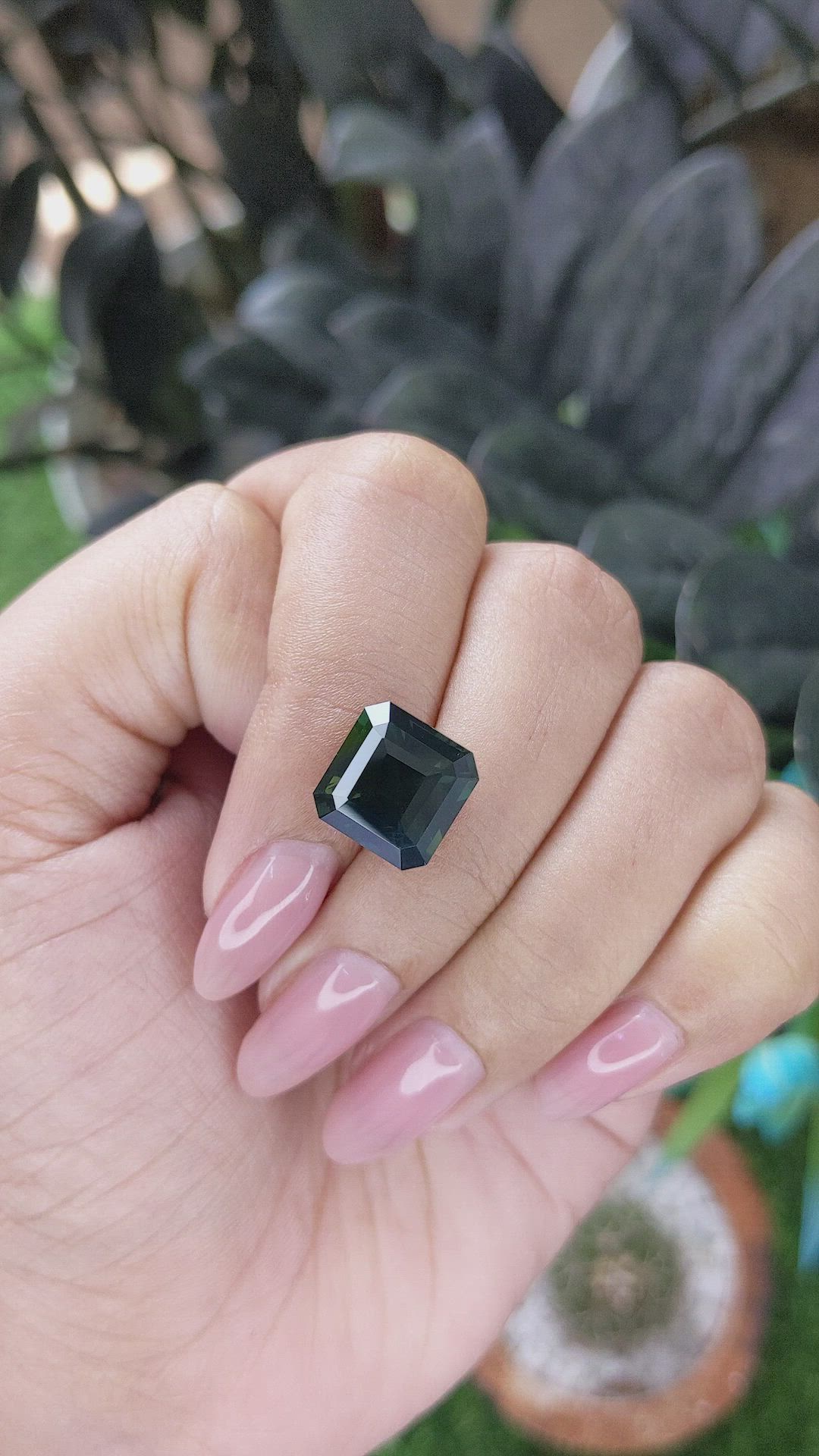 8.03 Ct. Bluish Green Sapphire from Madagascar Size Video