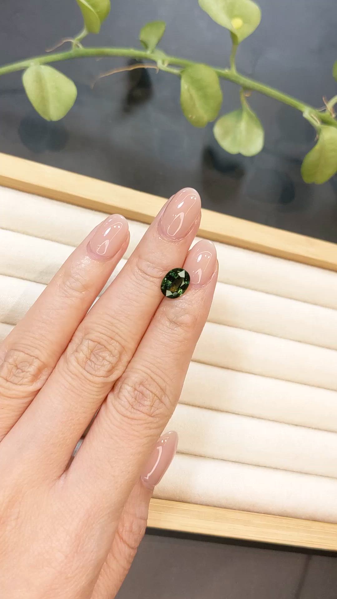 2.20 Ct. Bluish Green Sapphire from Ceylon (Sri Lanka) Size Video