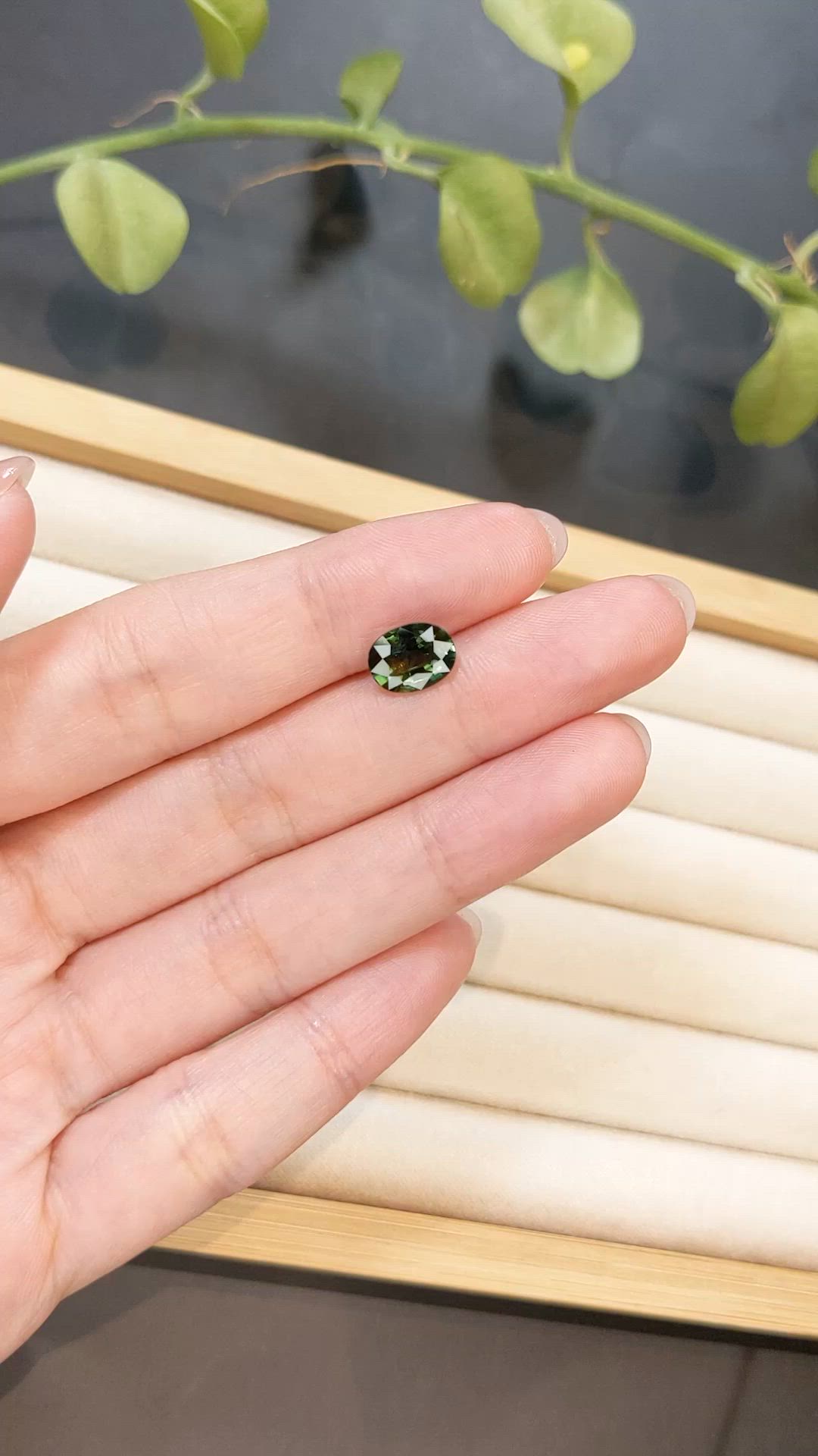 2.20 Ct. Bluish Green Sapphire from Ceylon (Sri Lanka) Size Video