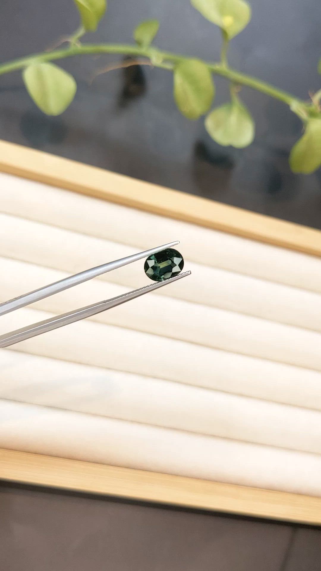 2.19 Ct. Bluish Green Sapphire from Ceylon (Sri Lanka) Size Video