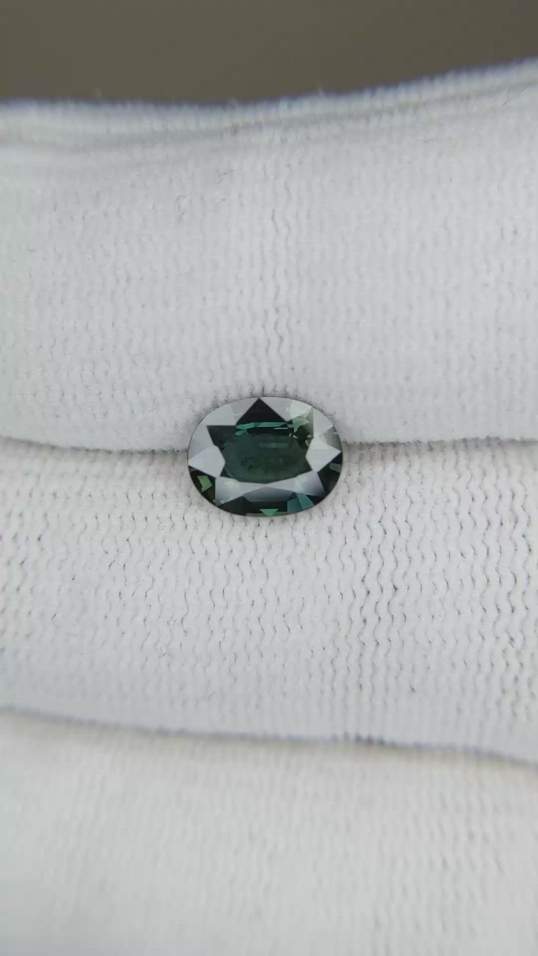 1.47 Ct. Bluish Green Sapphire from Ceylon (Sri Lanka) Size Video