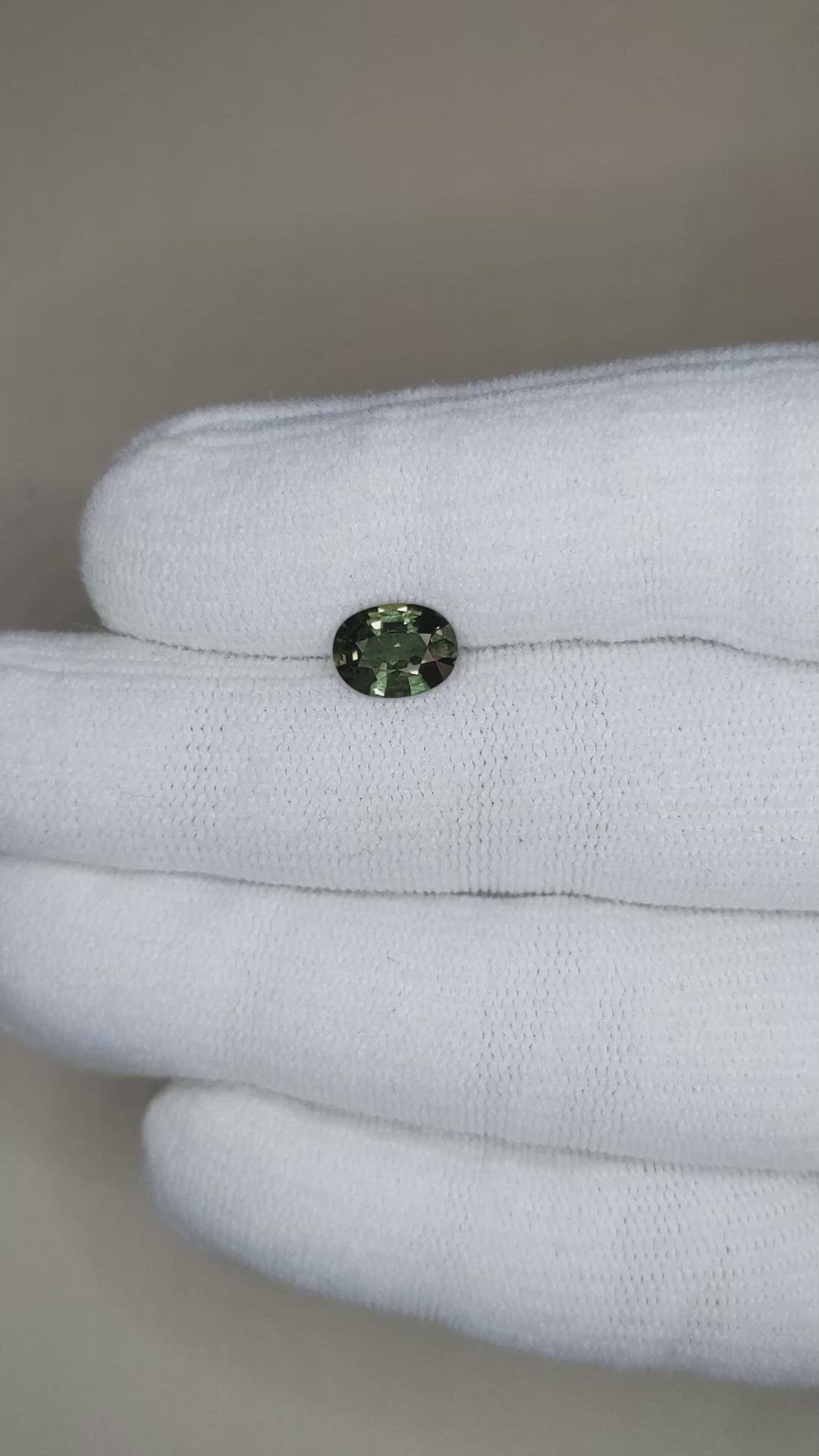 1.51 Ct. Green Sapphire from Ceylon (Sri Lanka) Size Video