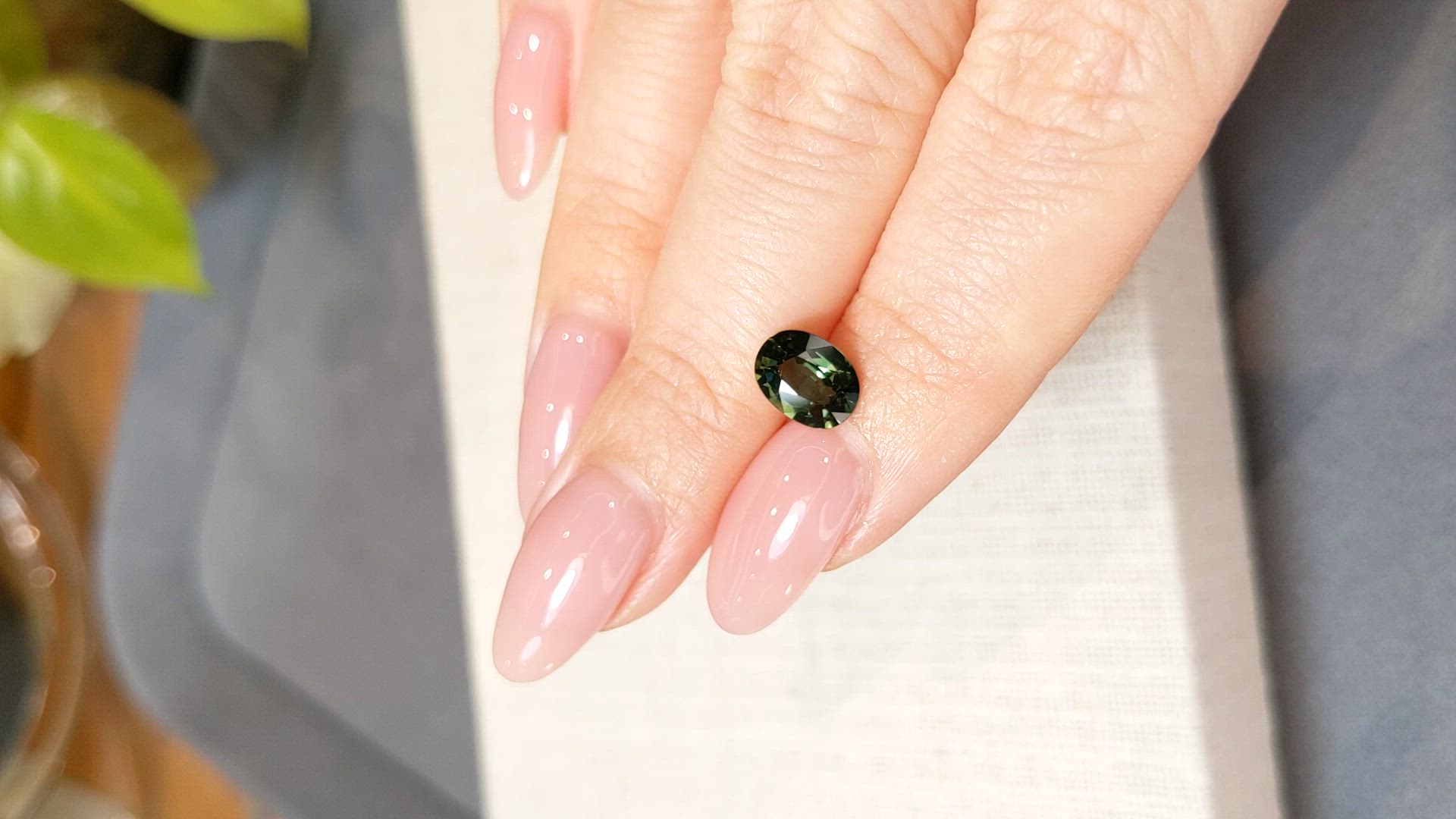 1.51 Ct. Green Sapphire from Ceylon (Sri Lanka) Size Video