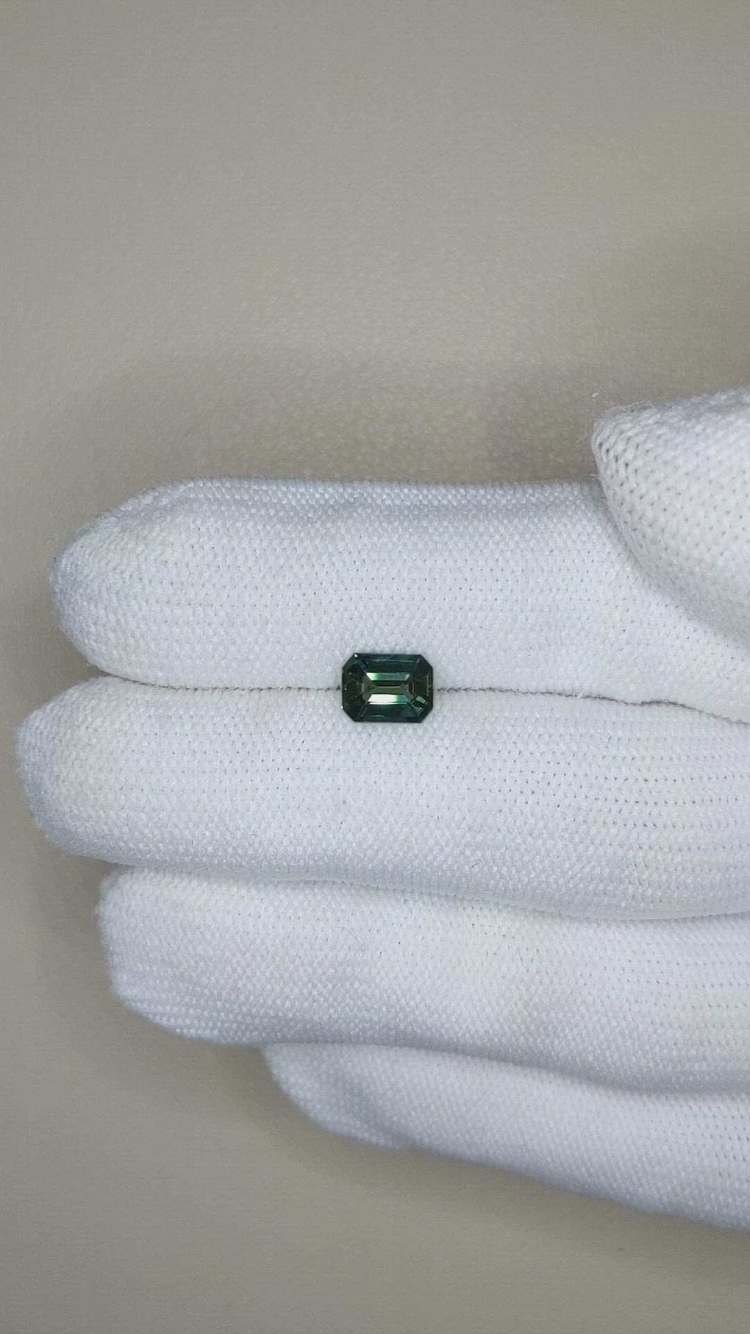 1.17 Ct. Bluish Green Sapphire from Ceylon (Sri Lanka) Size Video