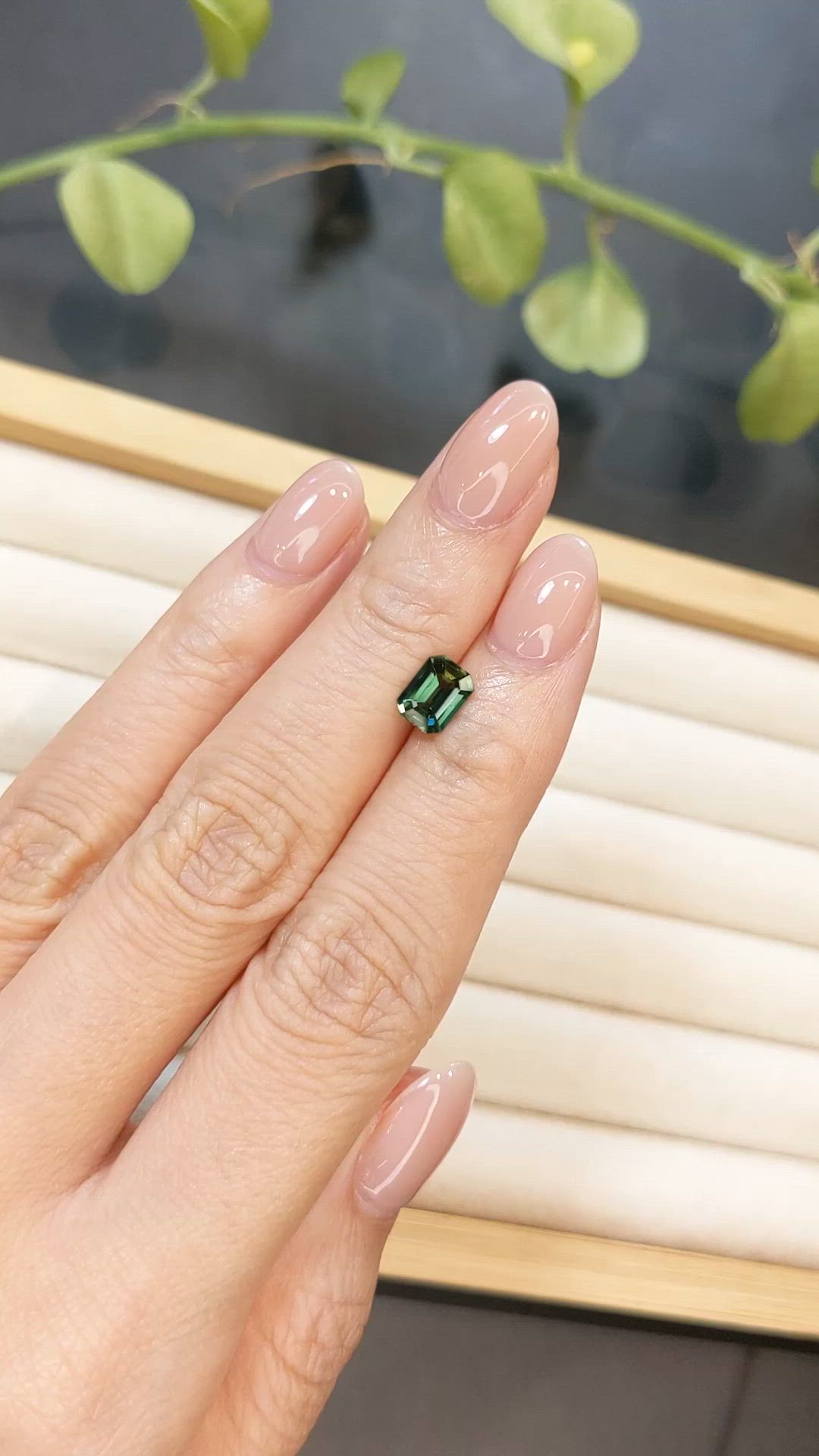 1.17 Ct. Bluish Green Sapphire from Ceylon (Sri Lanka) Size Video
