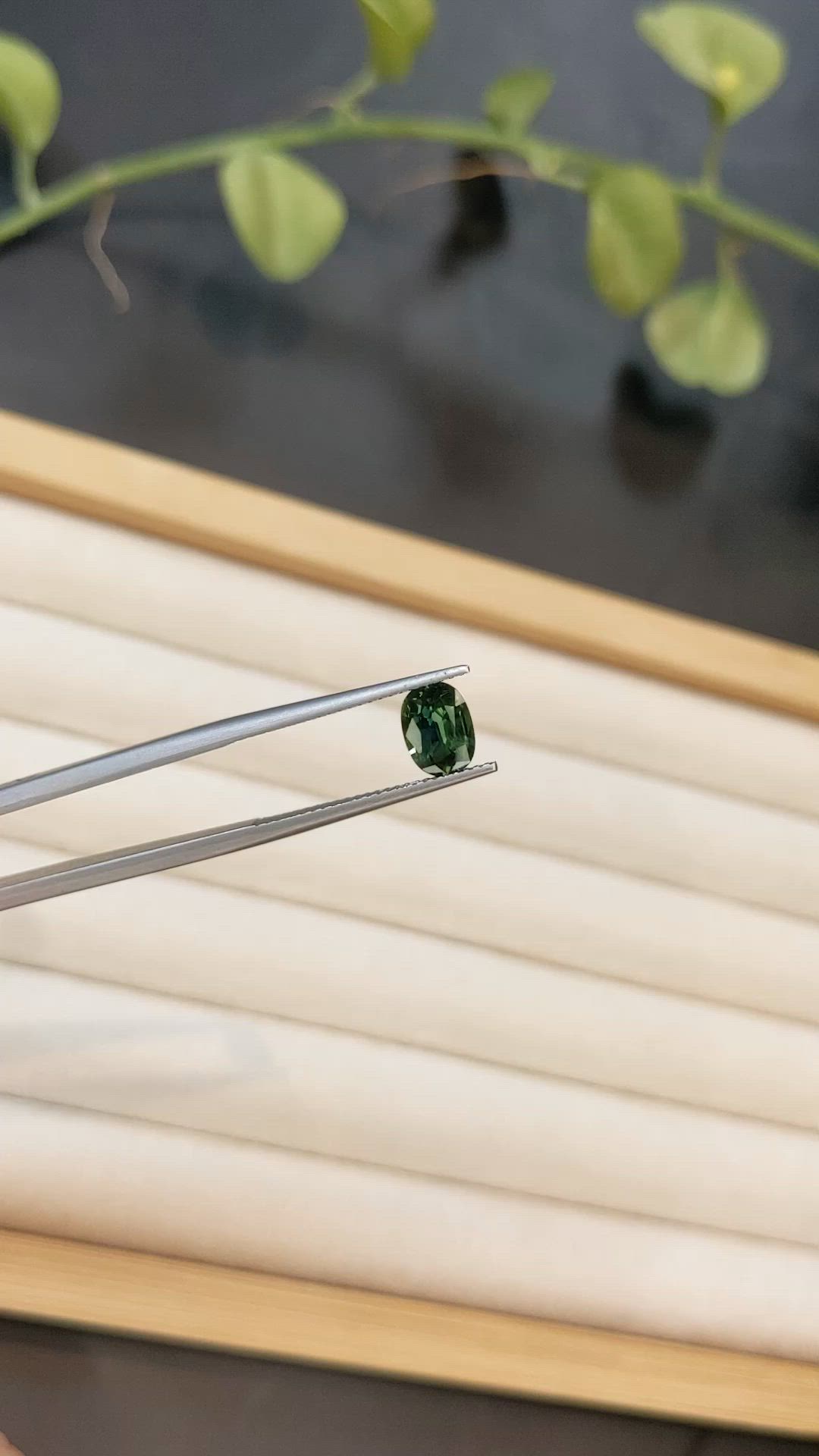 1.42 Ct. Bluish Green Sapphire from Ceylon (Sri Lanka) Size Video