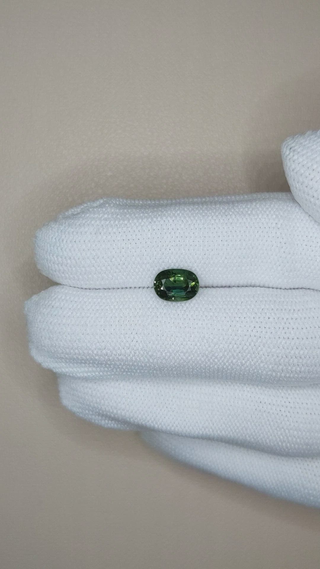 1.42 Ct. Bluish Green Sapphire from Ceylon (Sri Lanka) Size Video
