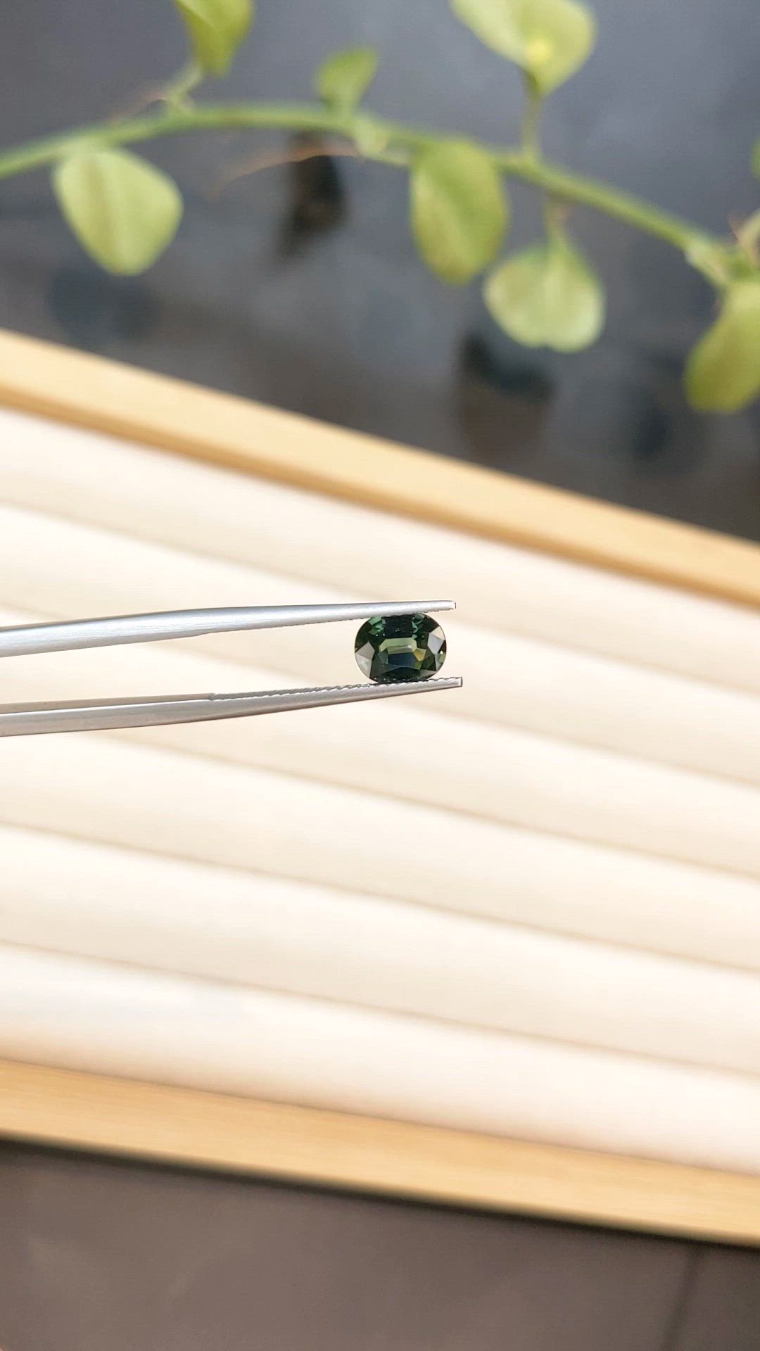1.20 Ct. Bluish Green Sapphire from Ceylon (Sri Lanka) Size Video