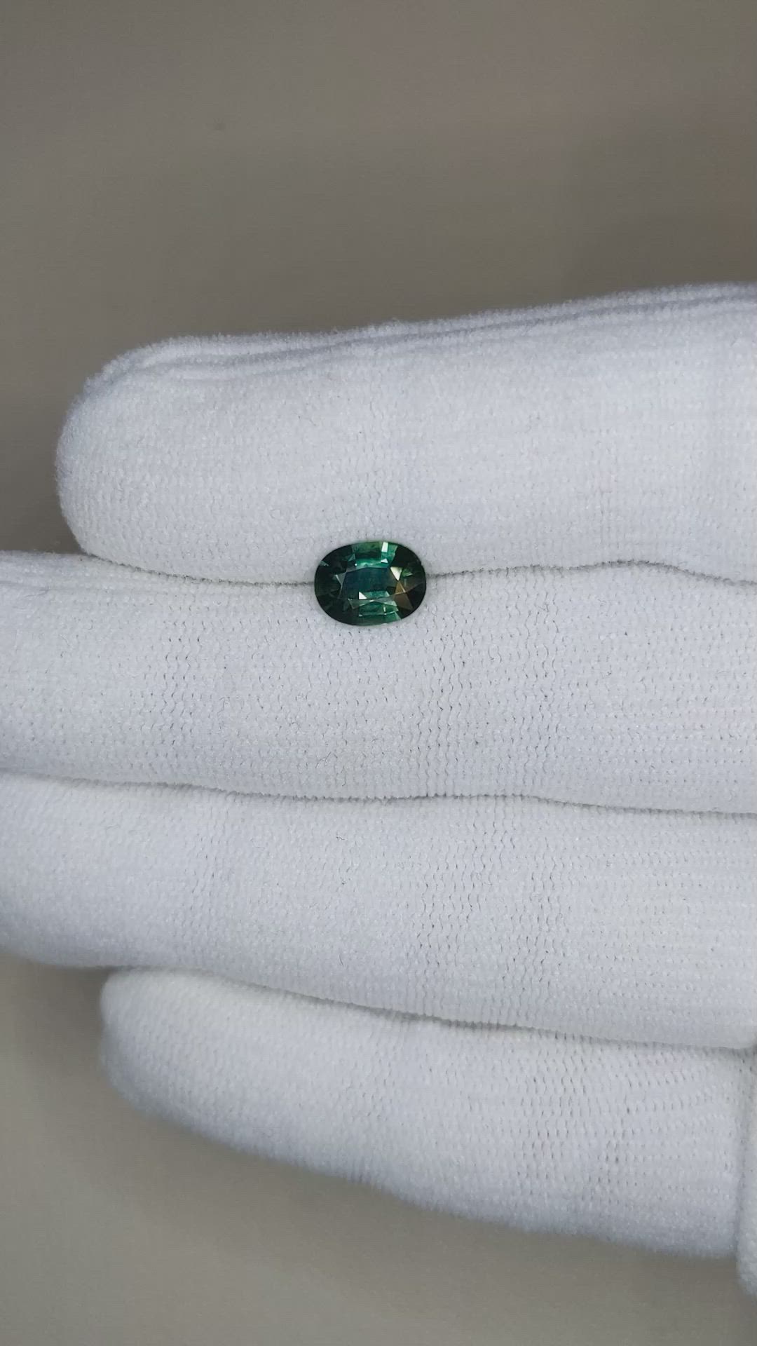 1.17 Ct. Bluish Green Sapphire from Ceylon (Sri Lanka) Size Video