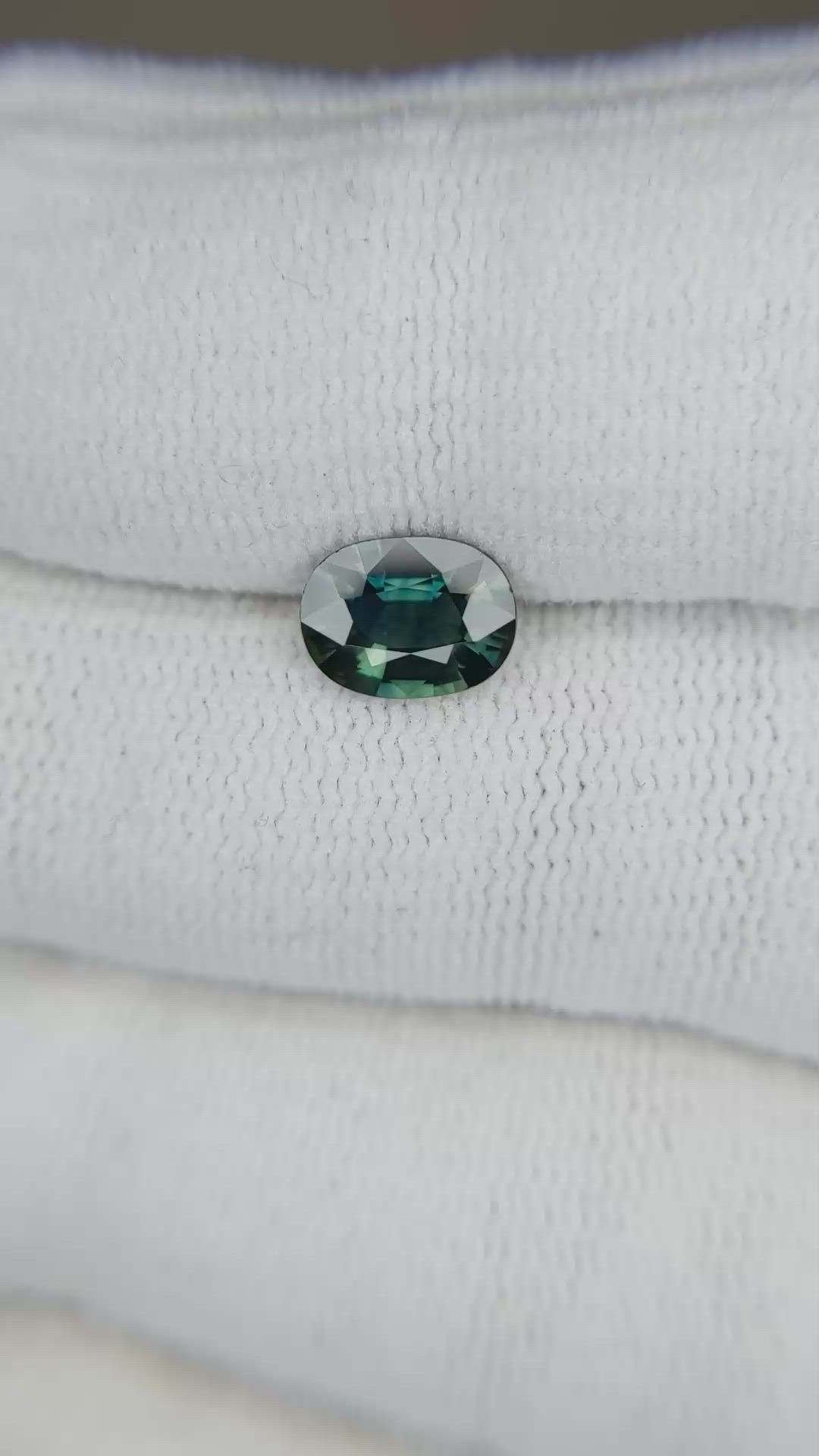 1.17 Ct. Bluish Green Sapphire from Ceylon (Sri Lanka) Size Video