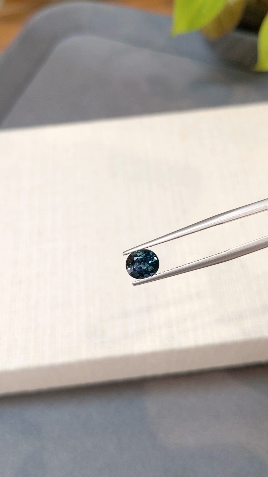 1.25 Ct. Greenish Blue Sapphire from Ceylon (Sri Lanka) Size Video