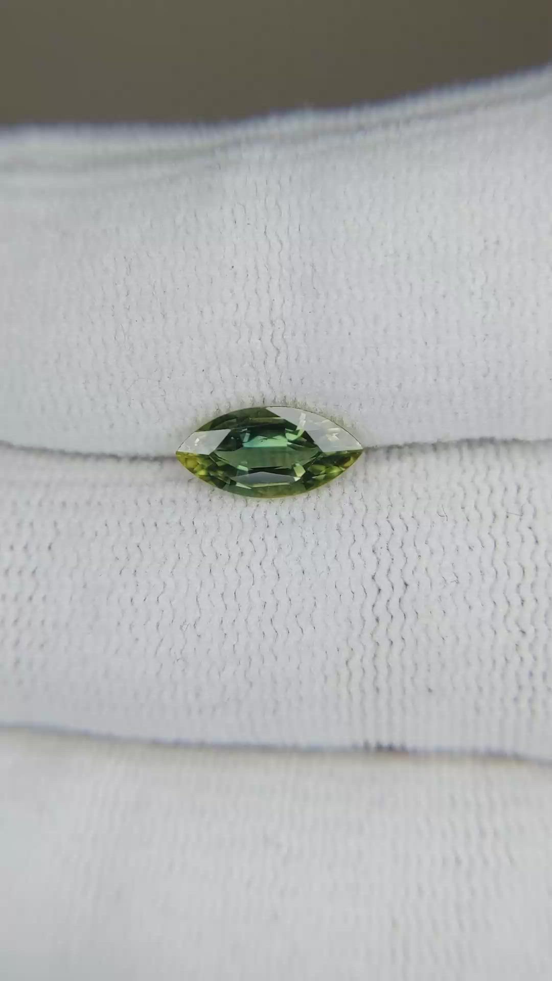 1.20 Ct. Yellowish Green Sapphire from Ceylon (Sri Lanka) Size Video