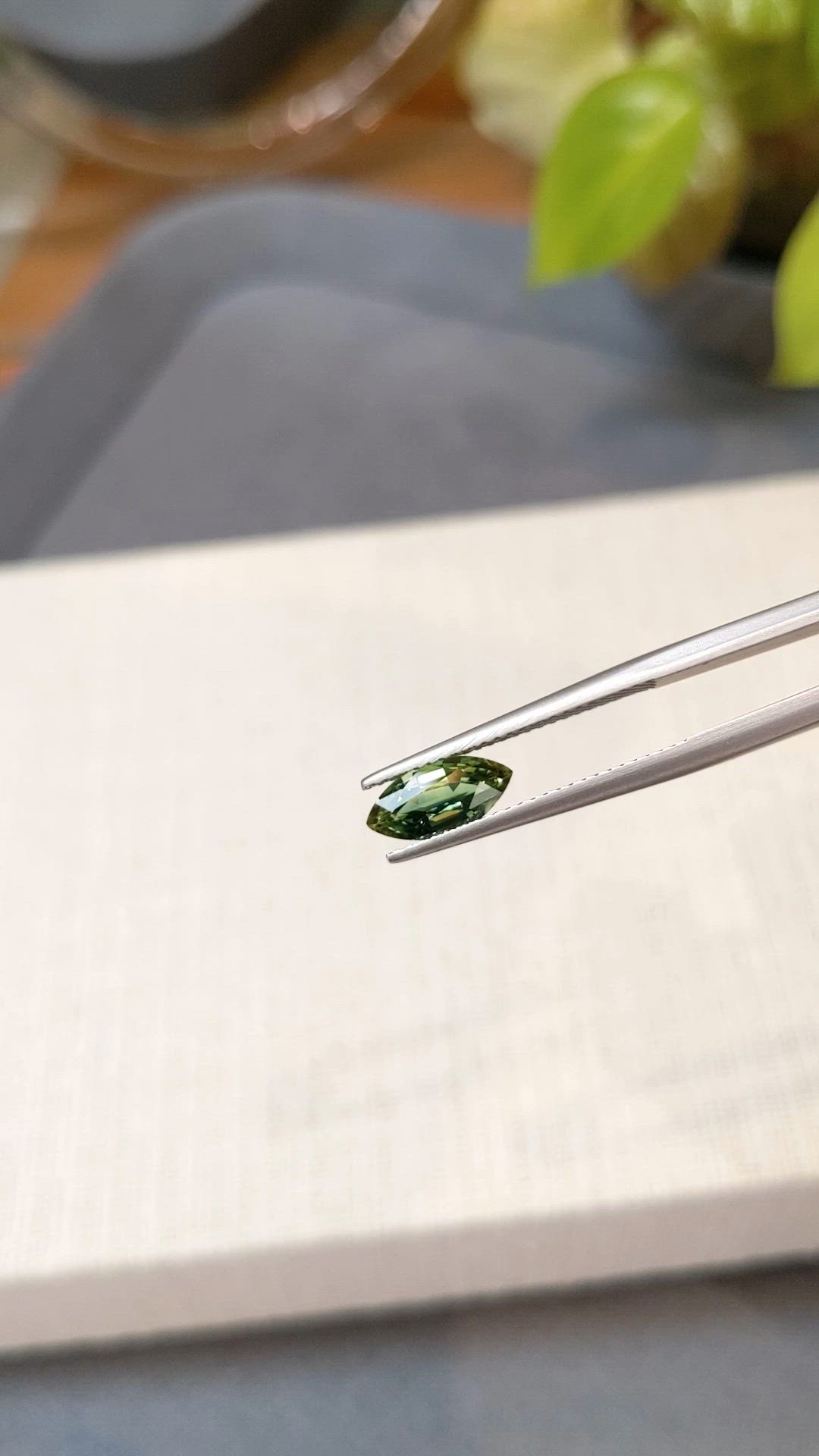 1.20 Ct. Yellowish Green Sapphire from Ceylon (Sri Lanka) Size Video