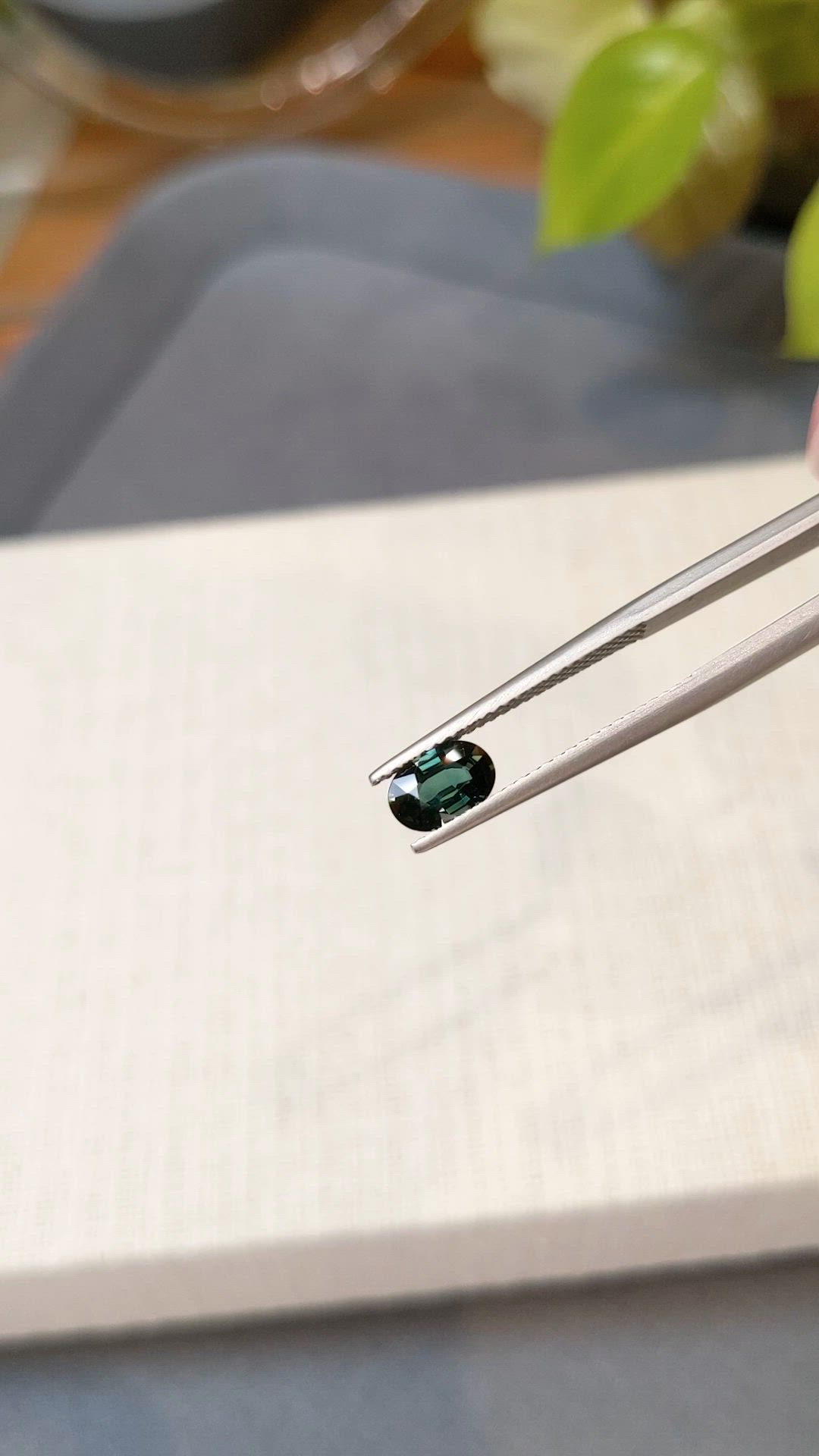 0.83 Ct. Greenish Blue Sapphire from Ceylon (Sri Lanka) Size Video