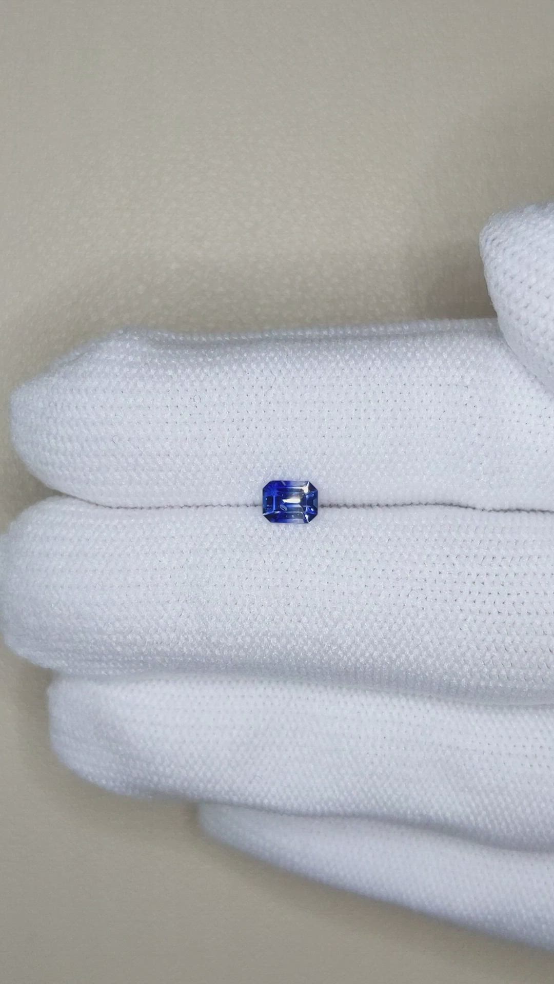 0.45 Ct. Bi Color / Parti Sapphire from Ceylon (Sri Lanka) Size Video