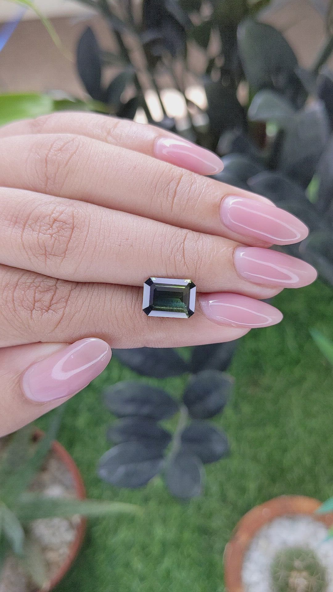 3.60 Ct. Bluish Green Sapphire from Madagascar Size Video