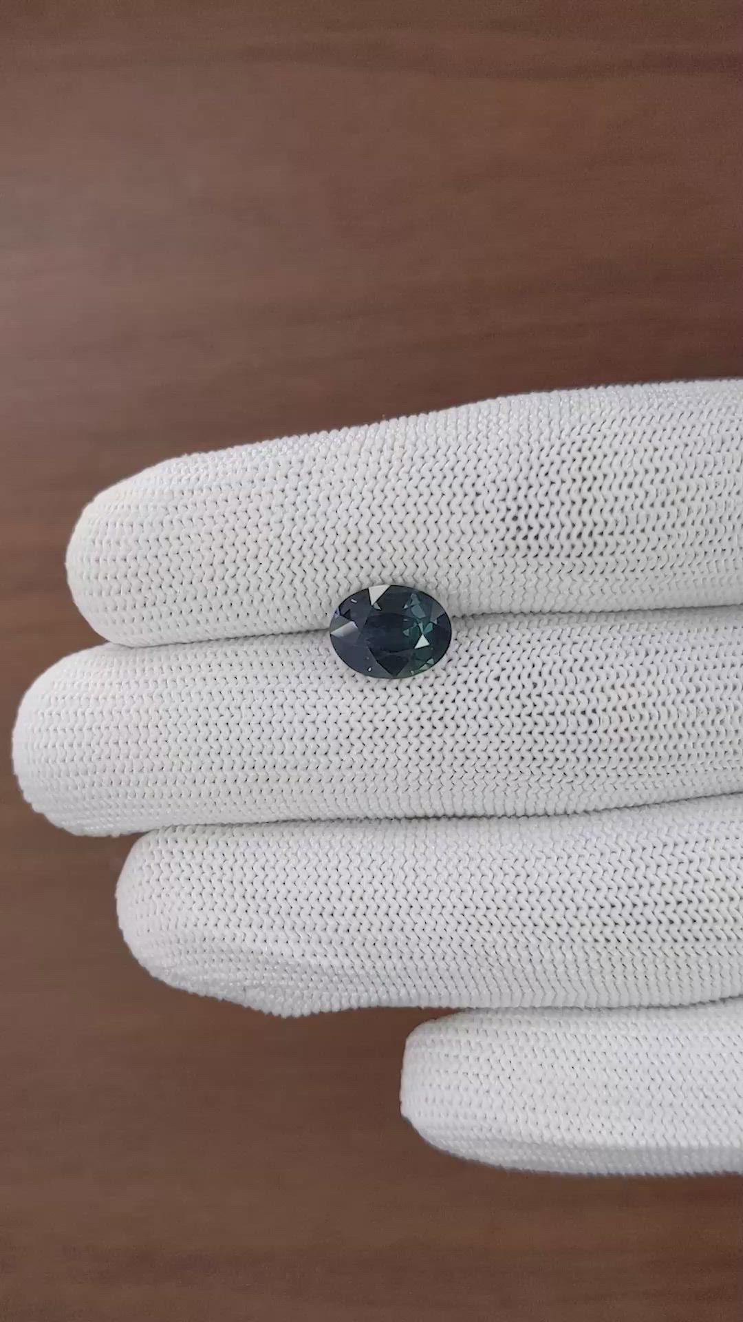 3.13 Ct. Greenish Blue Sapphire from Madagascar Size Video