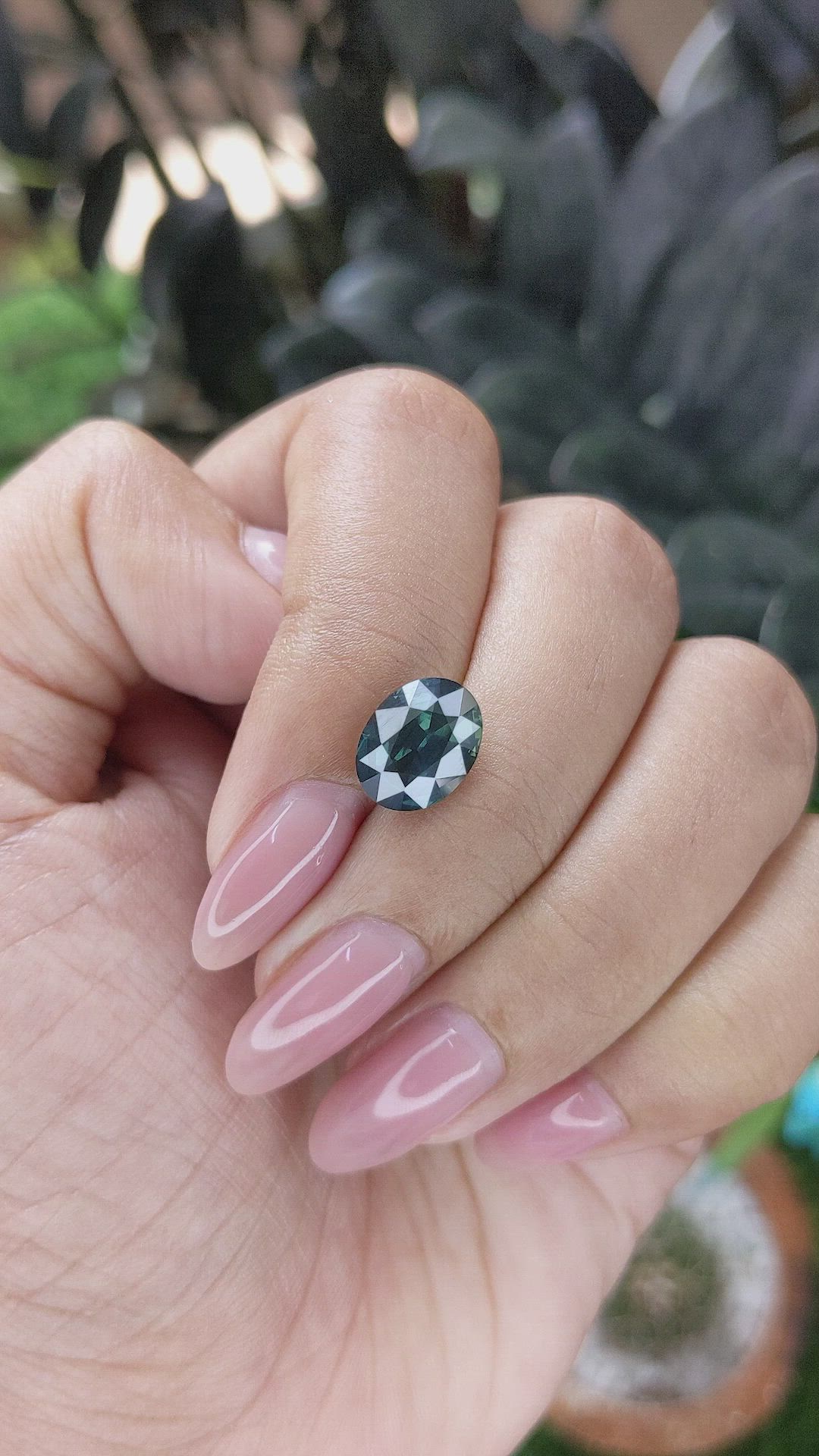 3.13 Ct. Greenish Blue Sapphire from Madagascar Size Video