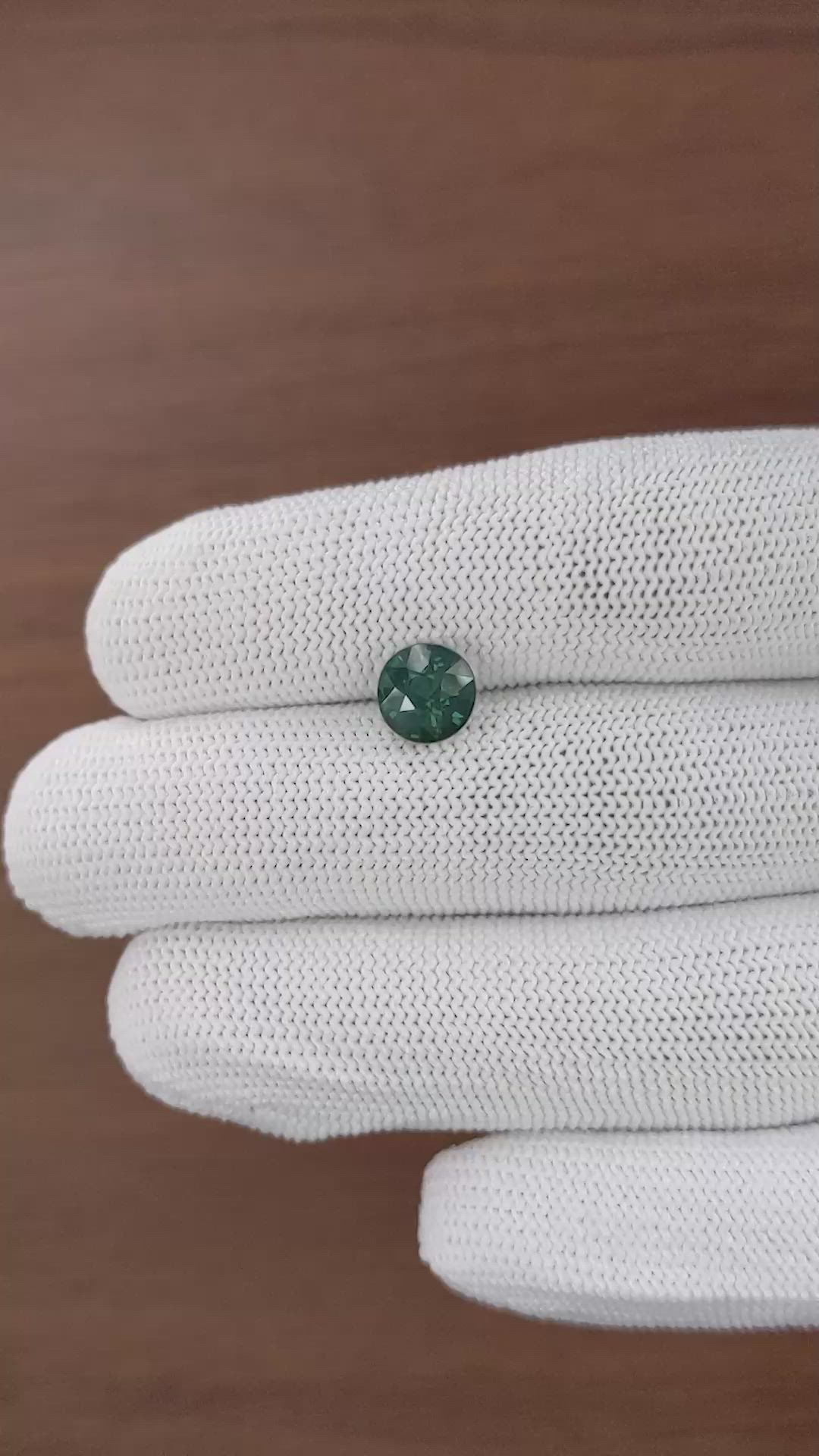 2.52 Ct. Bluish Green Sapphire from Madagascar Size Video
