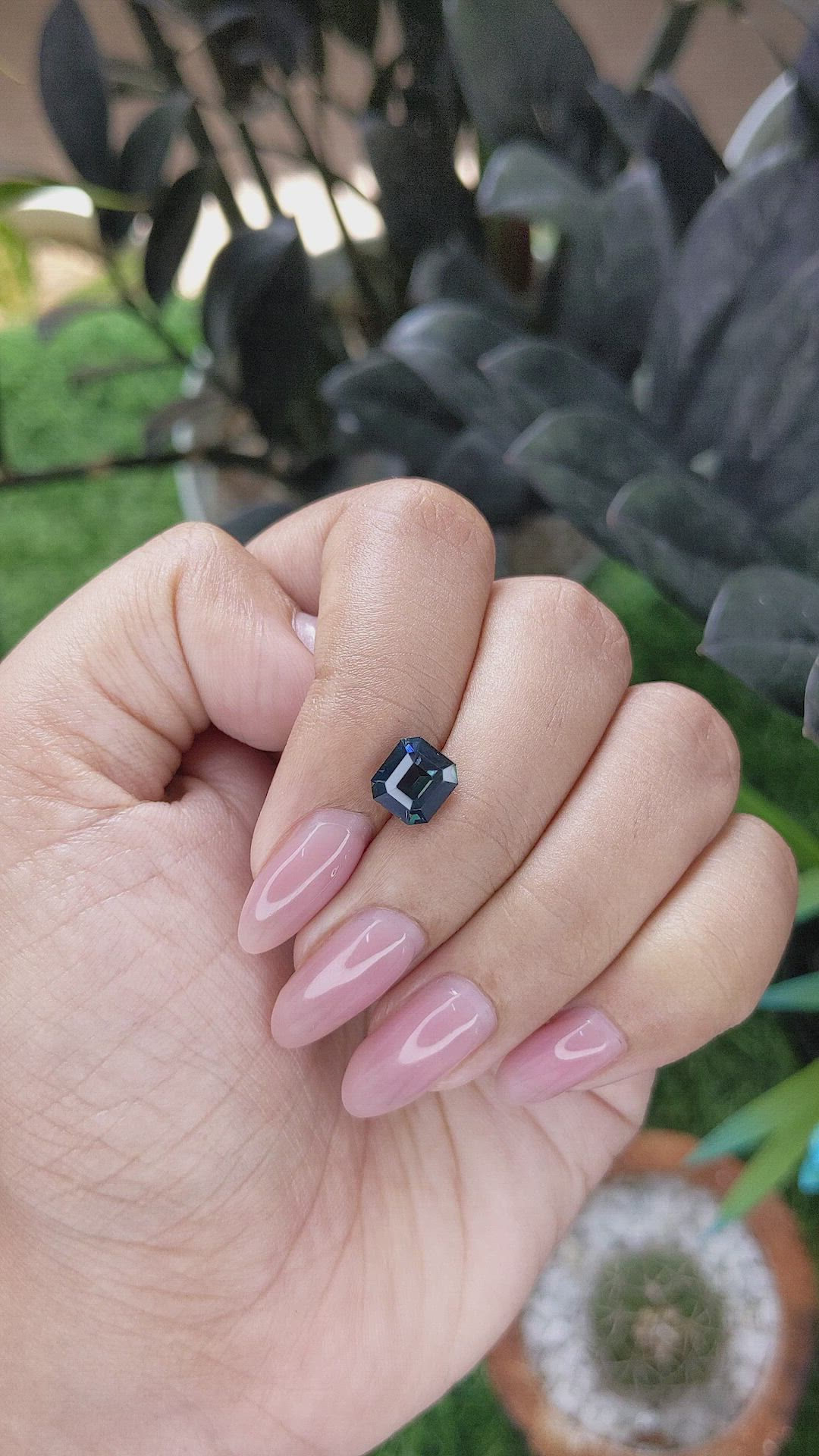 2.26 Ct. Bluish Green Sapphire from Madagascar Size Video