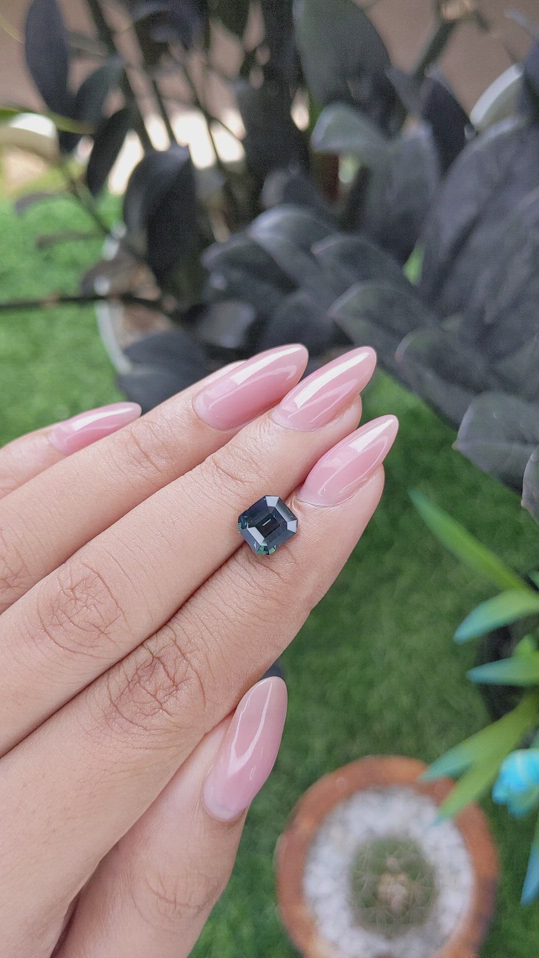 2.26 Ct. Bluish Green Sapphire from Madagascar Size Video