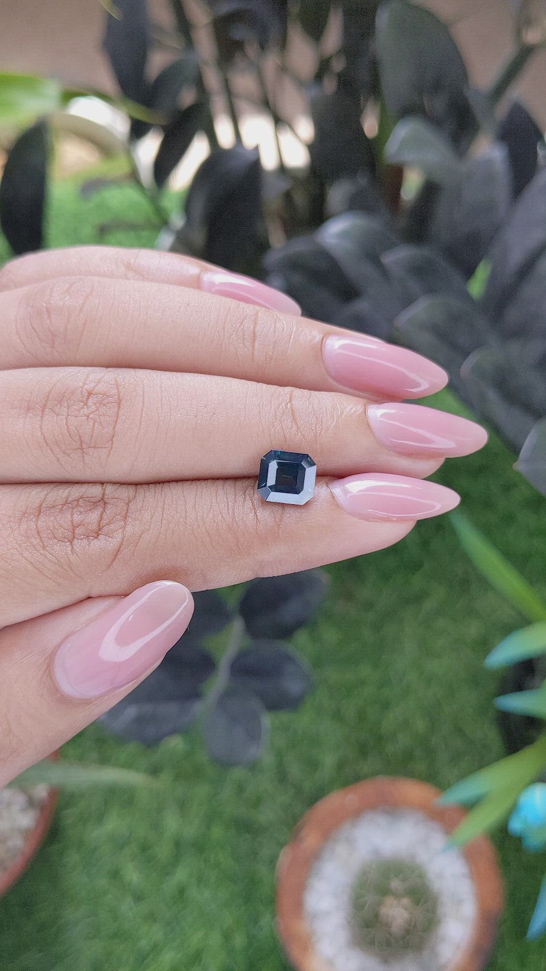 2.26 Ct. Bluish Green Sapphire from Madagascar Size Video
