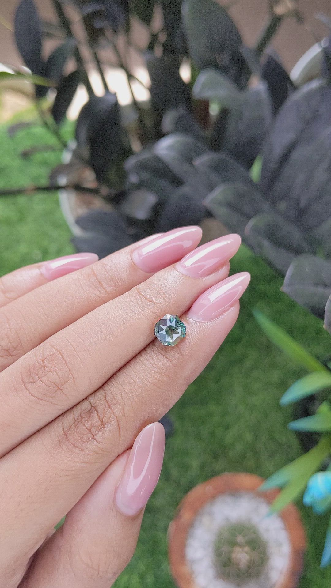 2.00 Ct. Bluish Green Sapphire from Madagascar Size Video