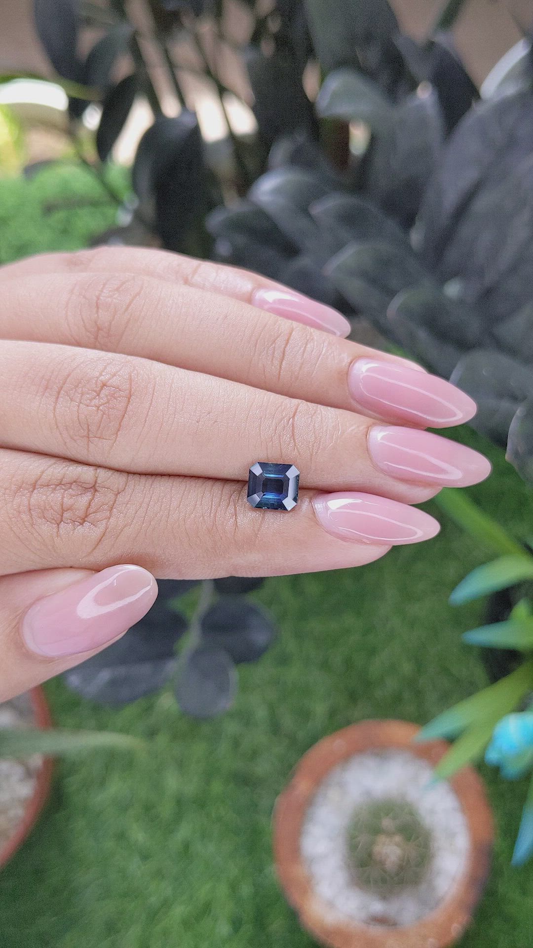 1.61 Ct. Greenish Blue Sapphire from Madagascar Size Video