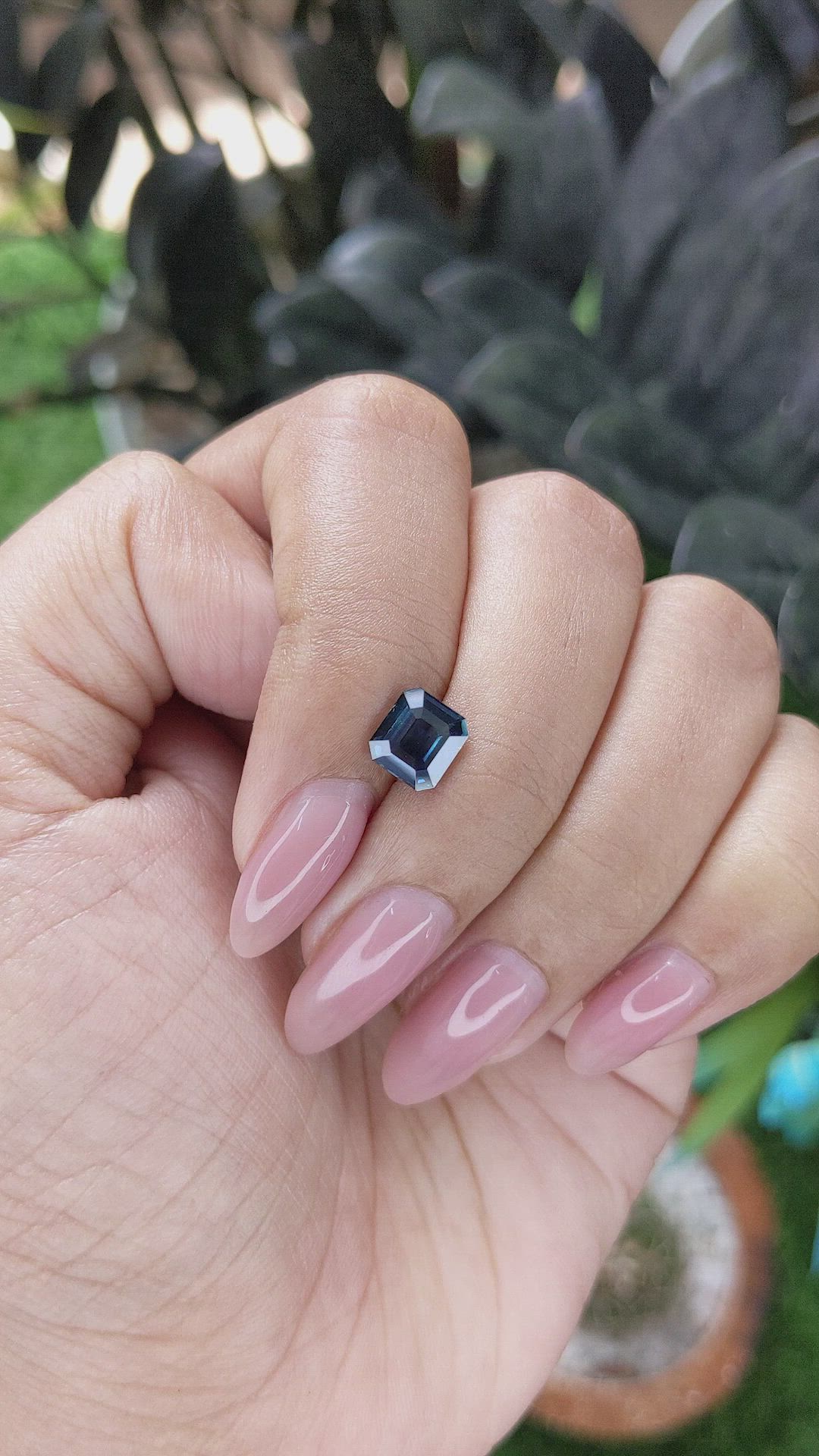 1.61 Ct. Greenish Blue Sapphire from Madagascar Size Video