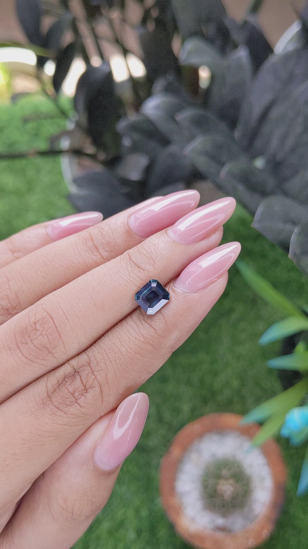 1.61 Ct. Greenish Blue Sapphire from Madagascar Size Video