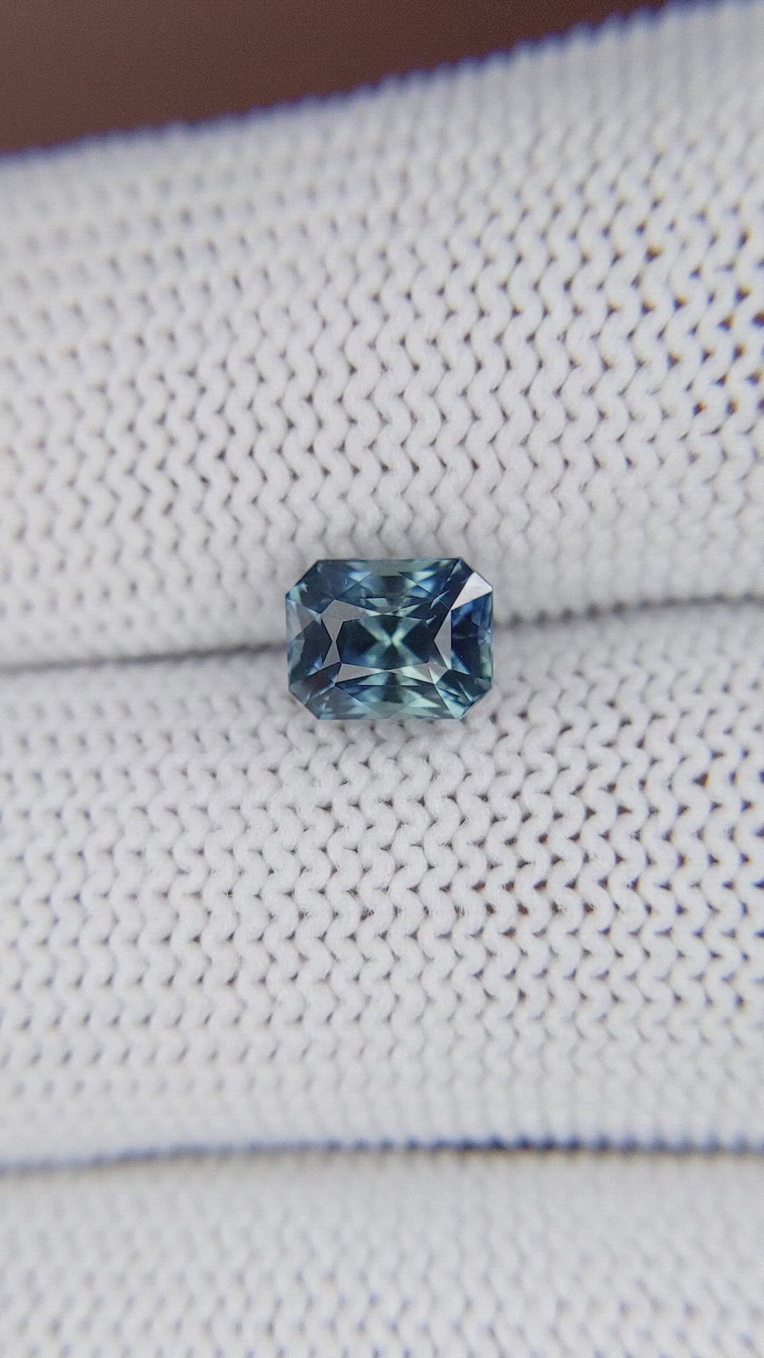 1.66 Ct. Greenish Blue Sapphire from Madagascar Size Video