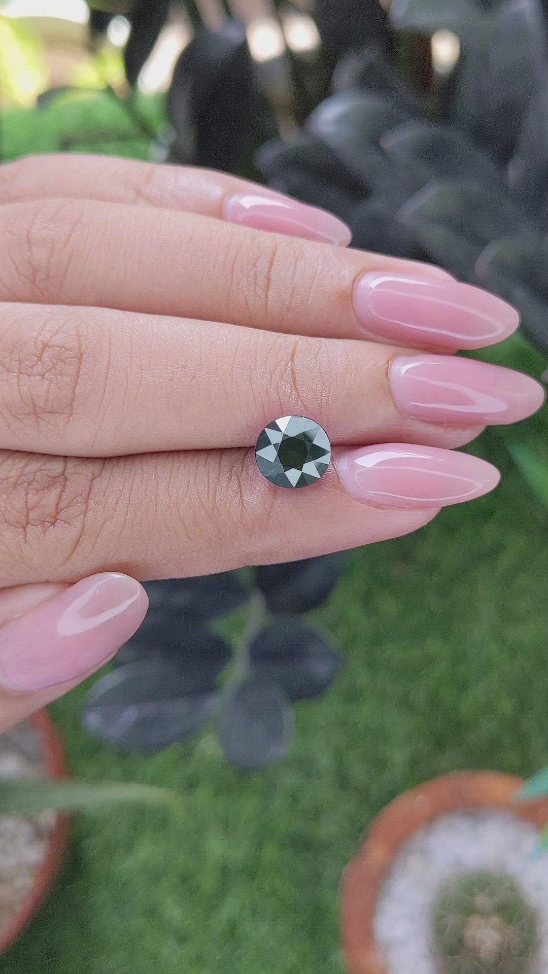 2.72 Ct. Bluish Green Sapphire from Madagascar Size Video
