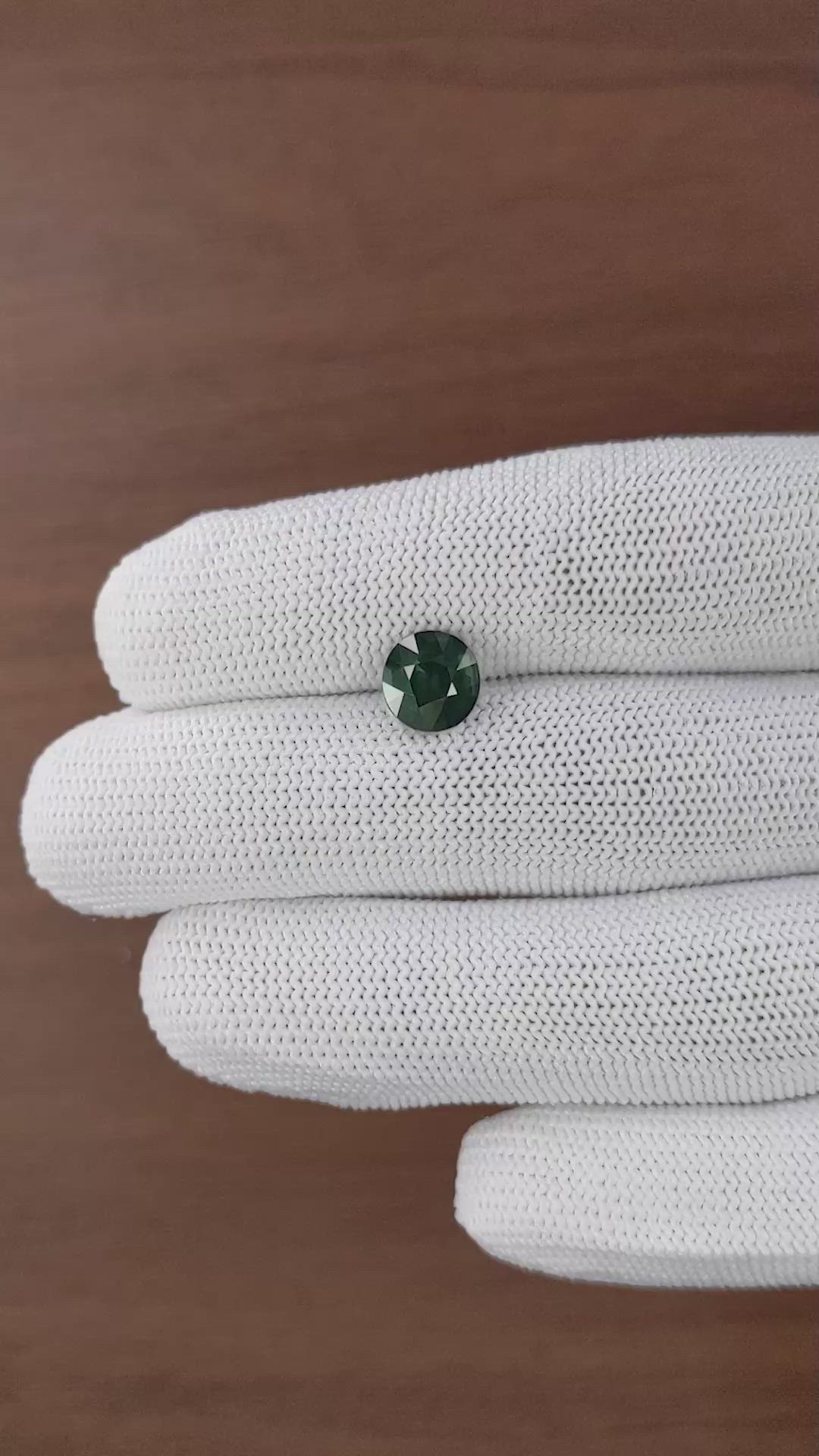2.72 Ct. Bluish Green Sapphire from Madagascar Size Video