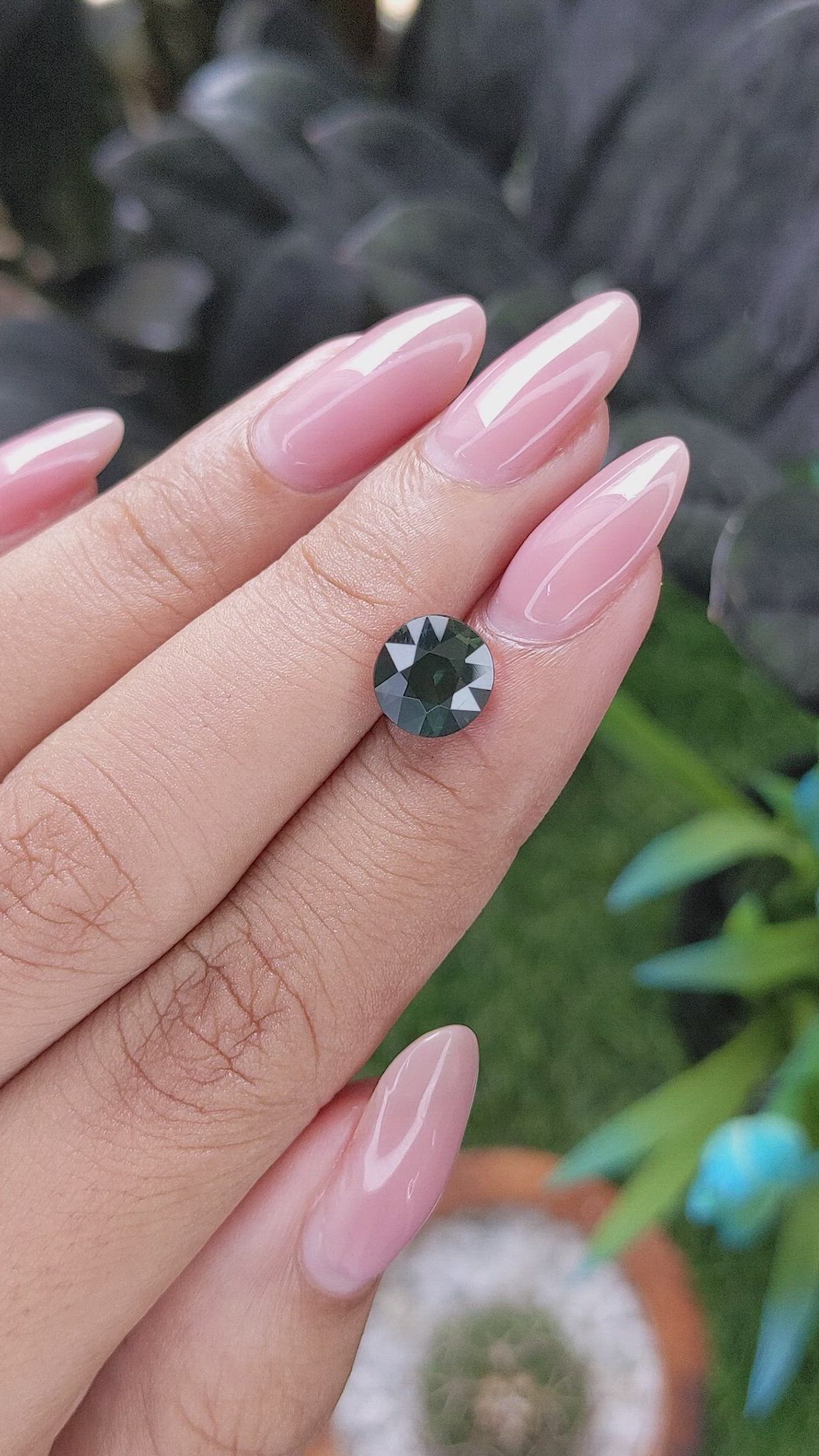 2.72 Ct. Bluish Green Sapphire from Madagascar Size Video