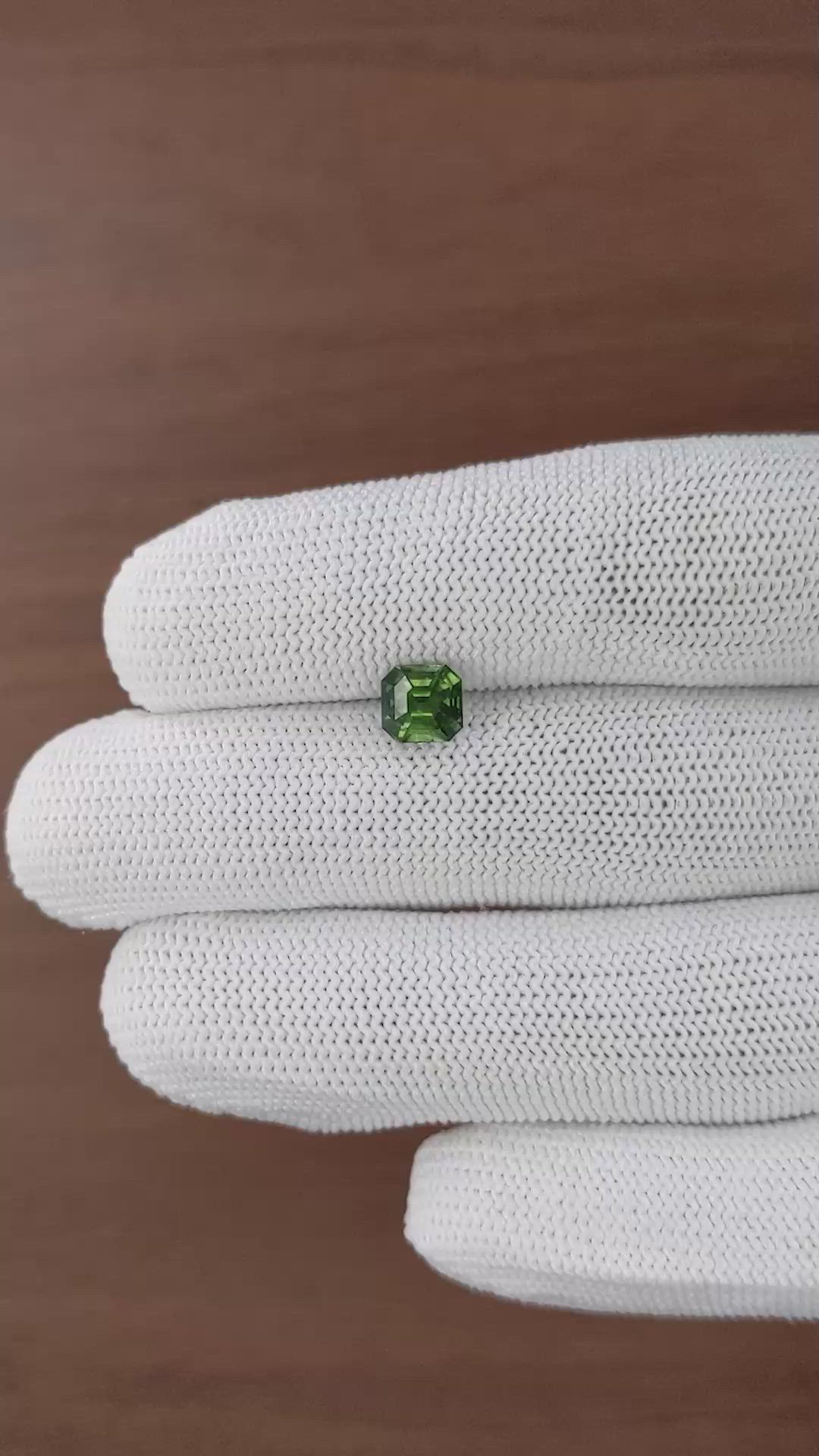 1.66 Ct. Green Sapphire from Madagascar Size Video