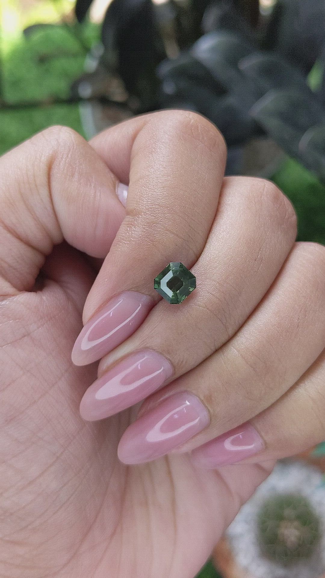 1.66 Ct. Green Sapphire from Madagascar Size Video