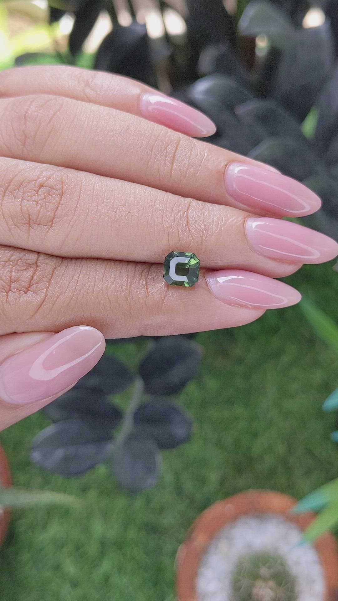 1.66 Ct. Green Sapphire from Madagascar Size Video