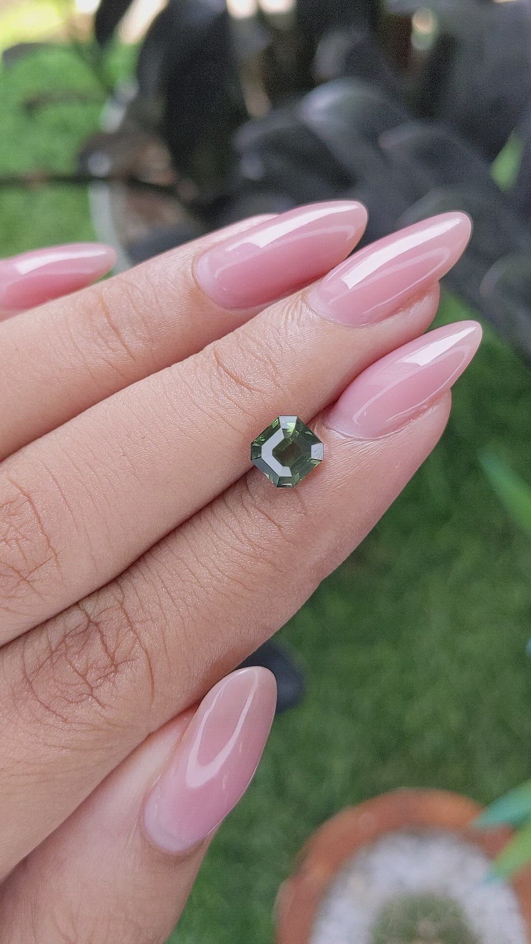 1.66 Ct. Green Sapphire from Madagascar Size Video