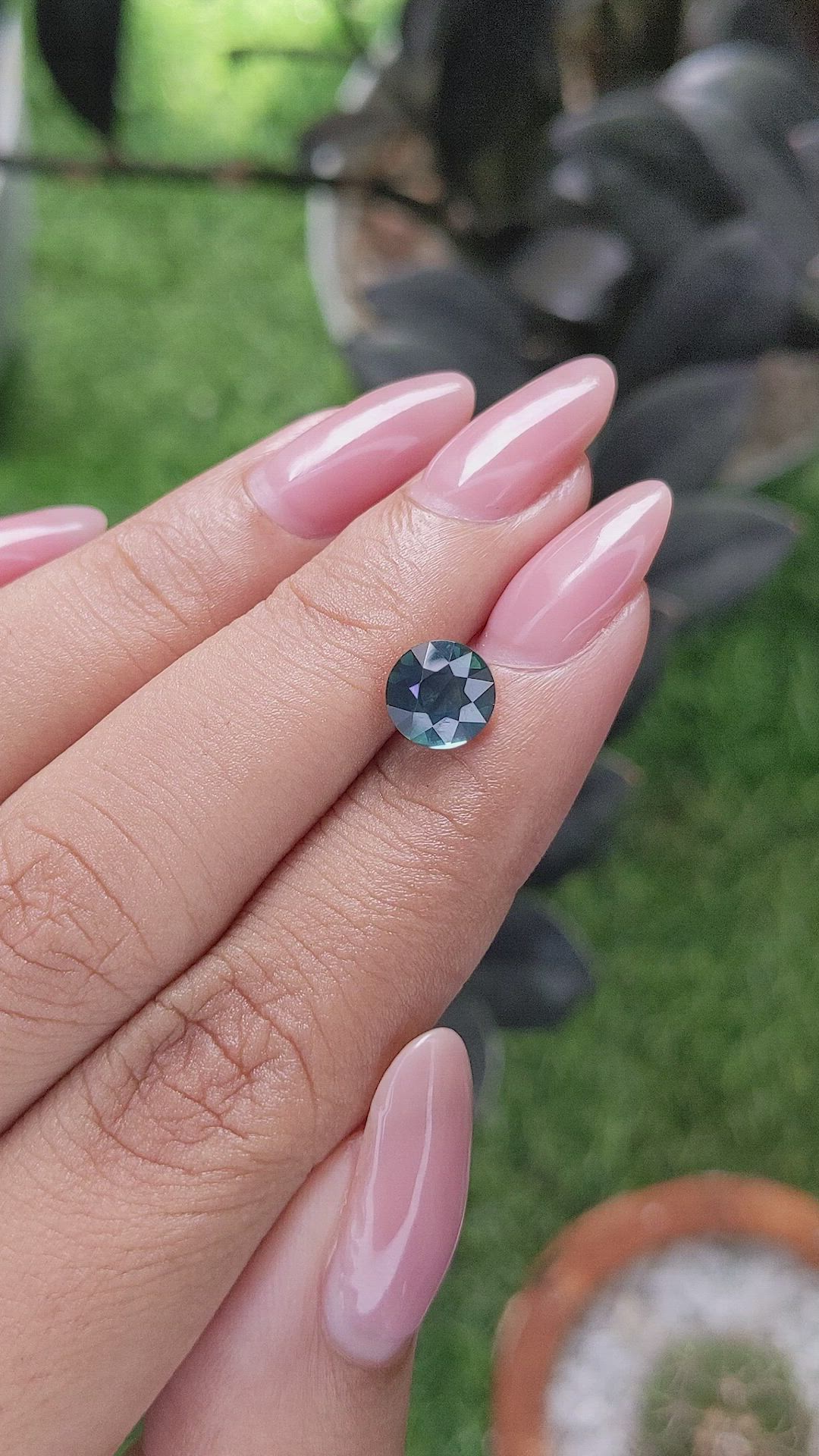 1.72 Ct. Greenish Blue Sapphire from Madagascar Size Video