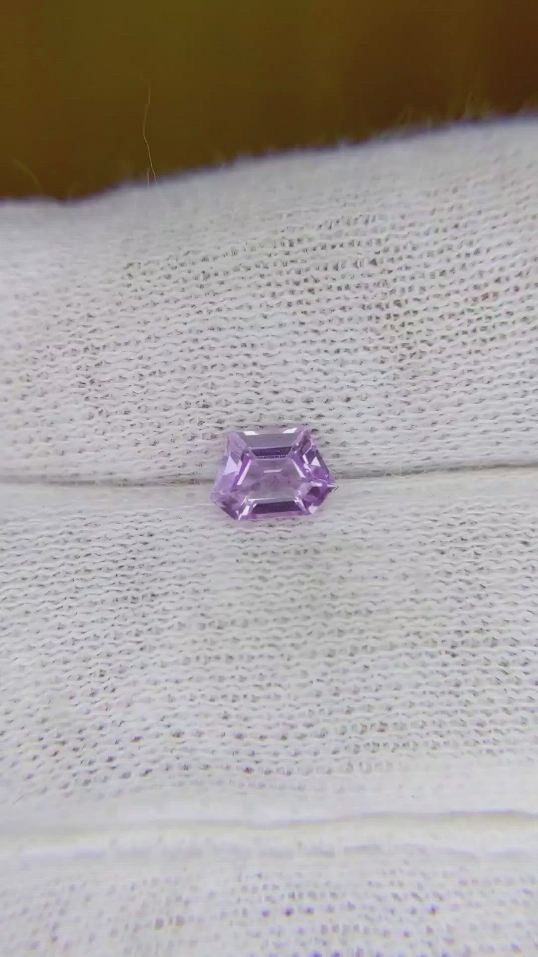 0.63 Ct. Purple Sapphire from Ceylon (Sri Lanka) Size Video