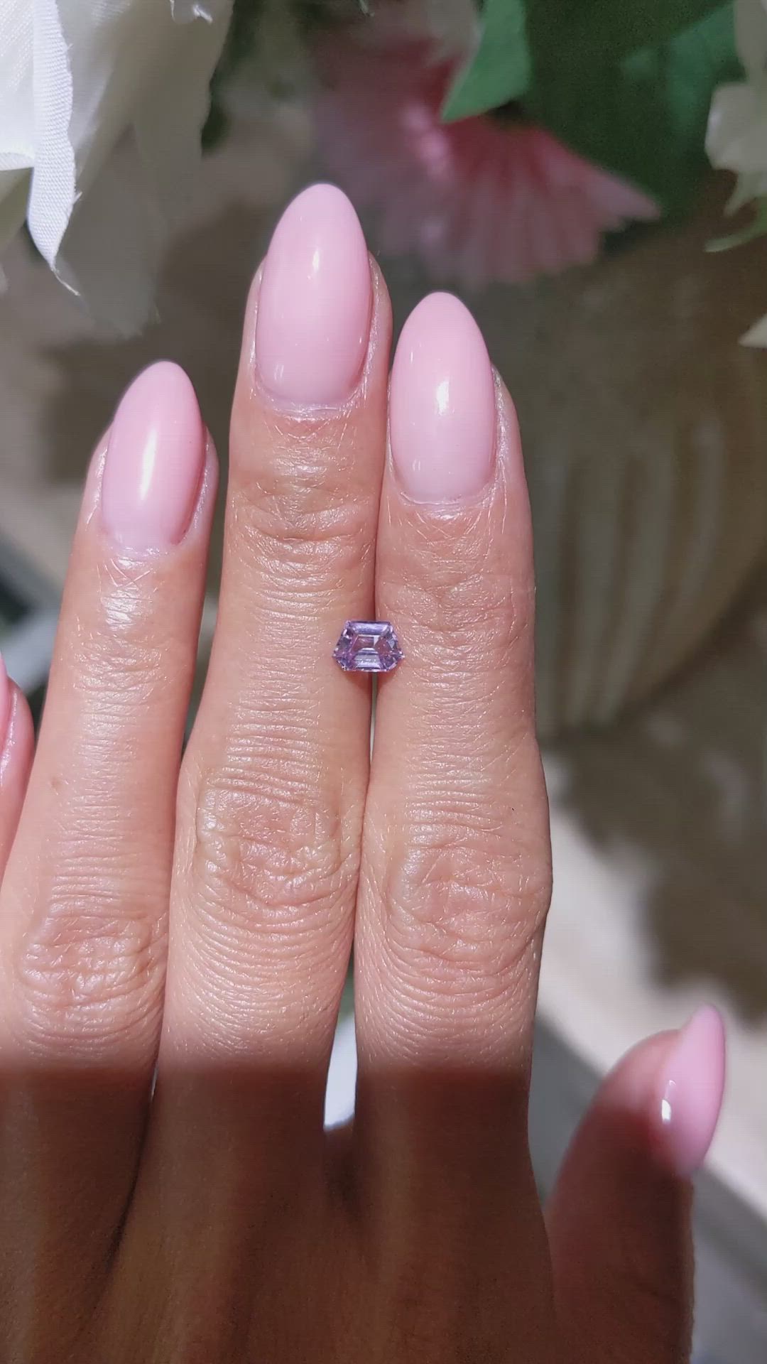 0.63 Ct. Purple Sapphire from Ceylon (Sri Lanka) Size Video
