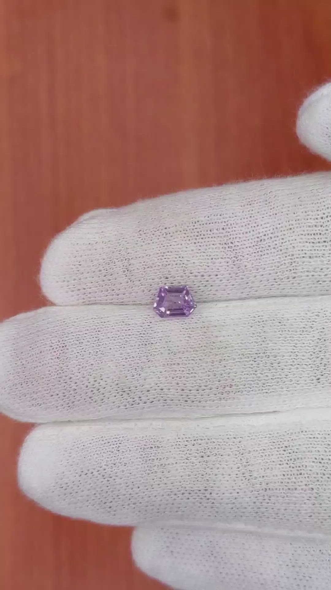 0.63 Ct. Purple Sapphire from Ceylon (Sri Lanka) Size Video