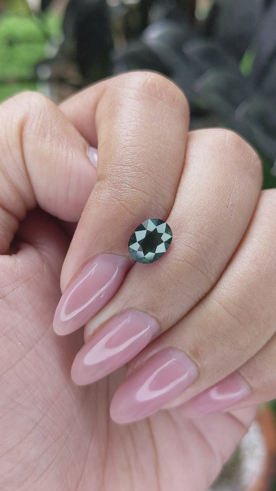 1.72 Ct. Bluish Green Sapphire from Madagascar Size Video