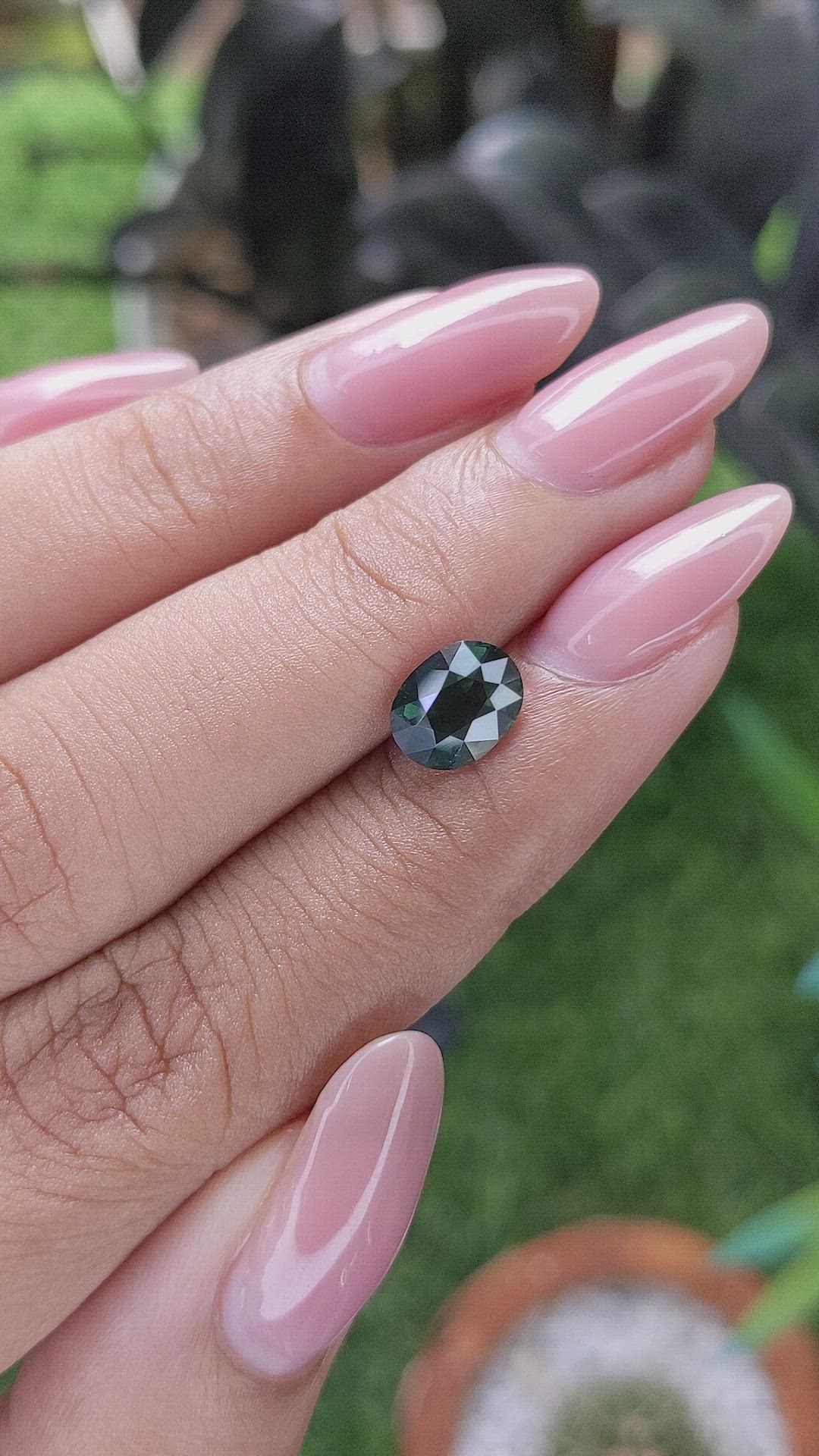 1.72 Ct. Bluish Green Sapphire from Madagascar Size Video