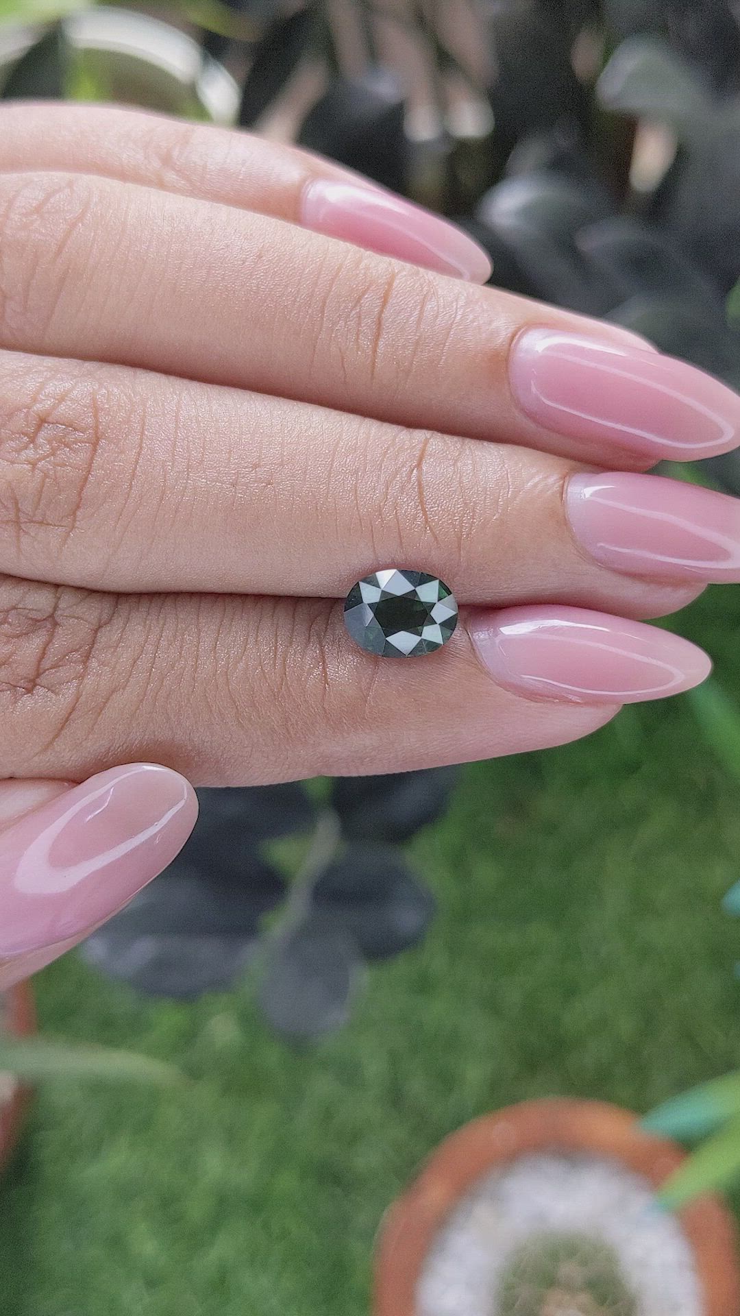 1.72 Ct. Bluish Green Sapphire from Madagascar Size Video