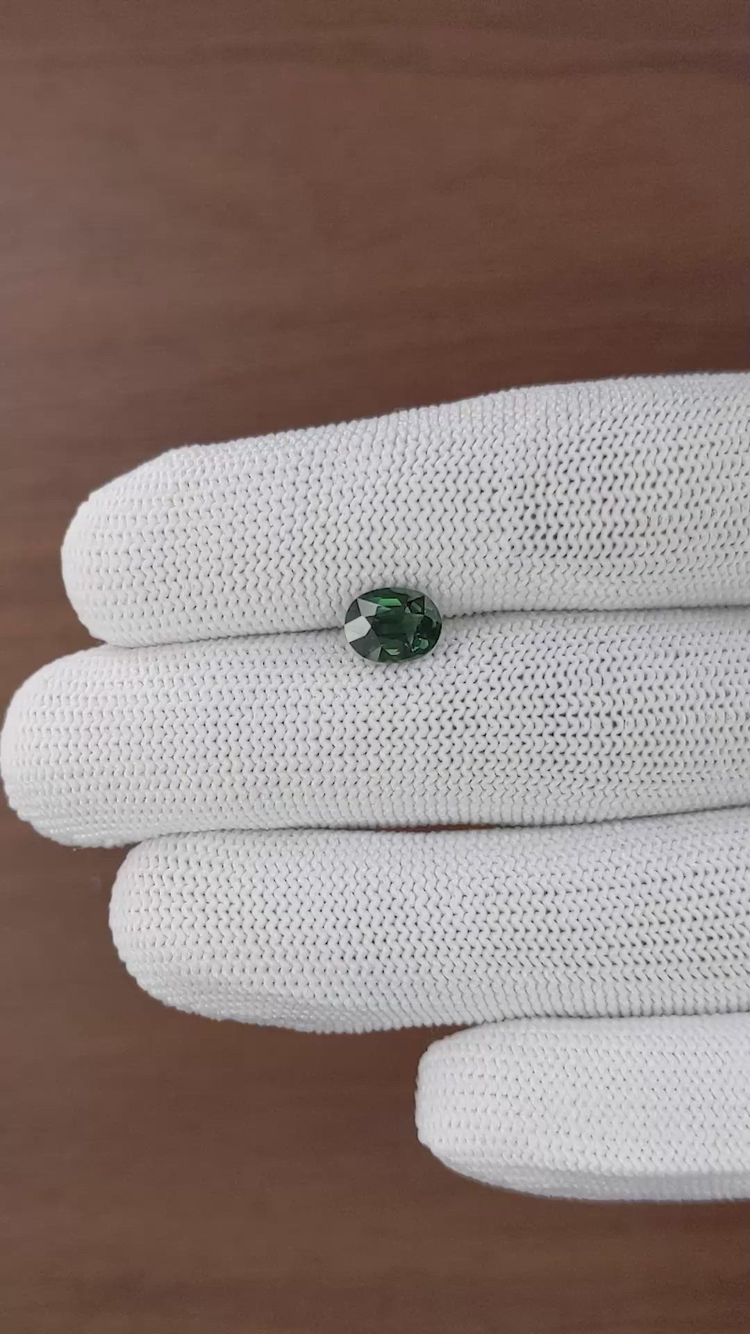 1.72 Ct. Bluish Green Sapphire from Madagascar Size Video