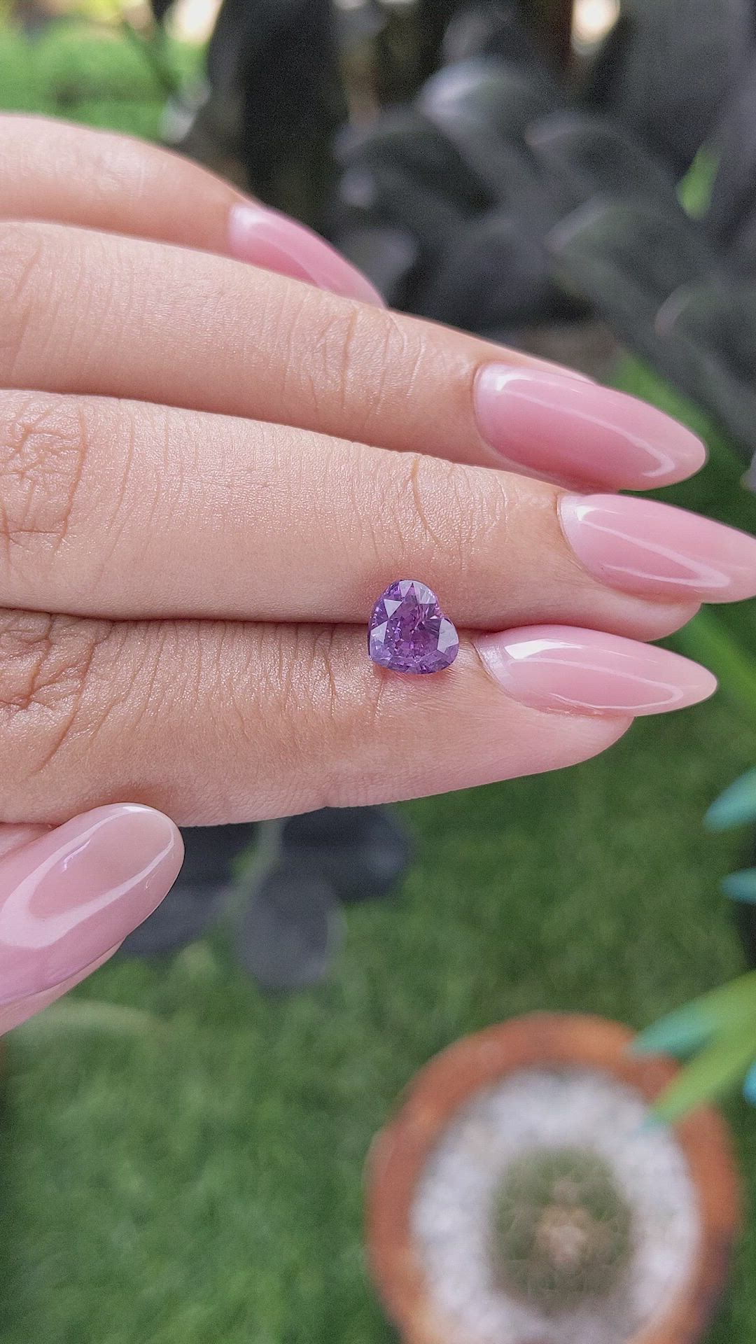 1.50 Ct. Pinkish Purple Sapphire from Ceylon (Sri Lanka) Size Video